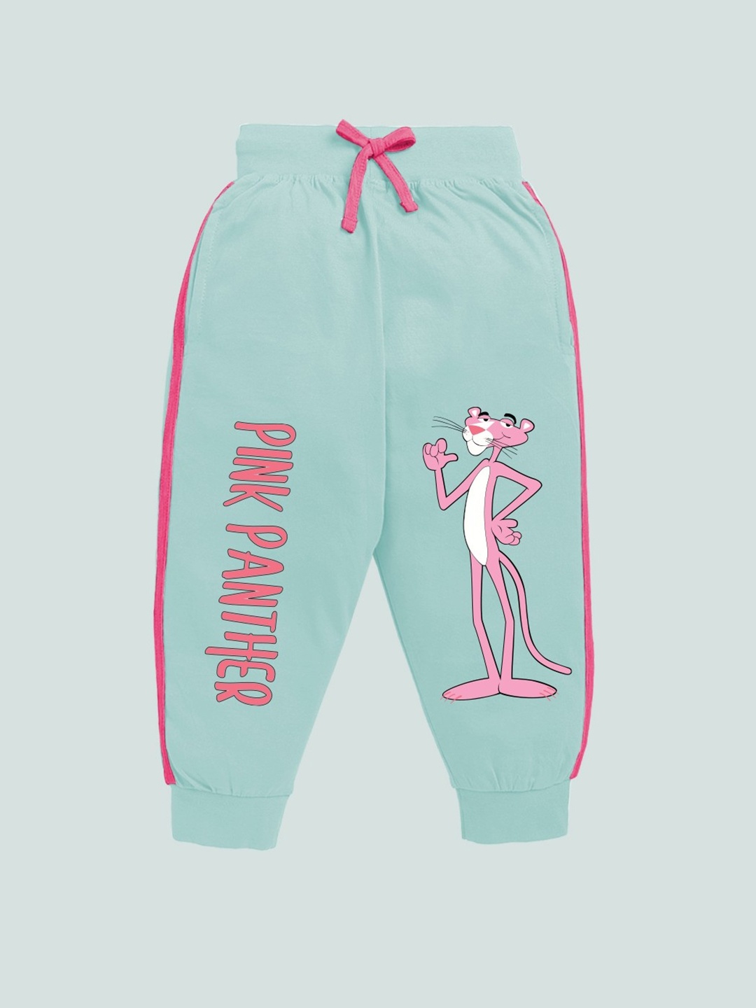 

YK X Minute Mirth Girls Graphic Printed Pure Cotton Joggers, Green