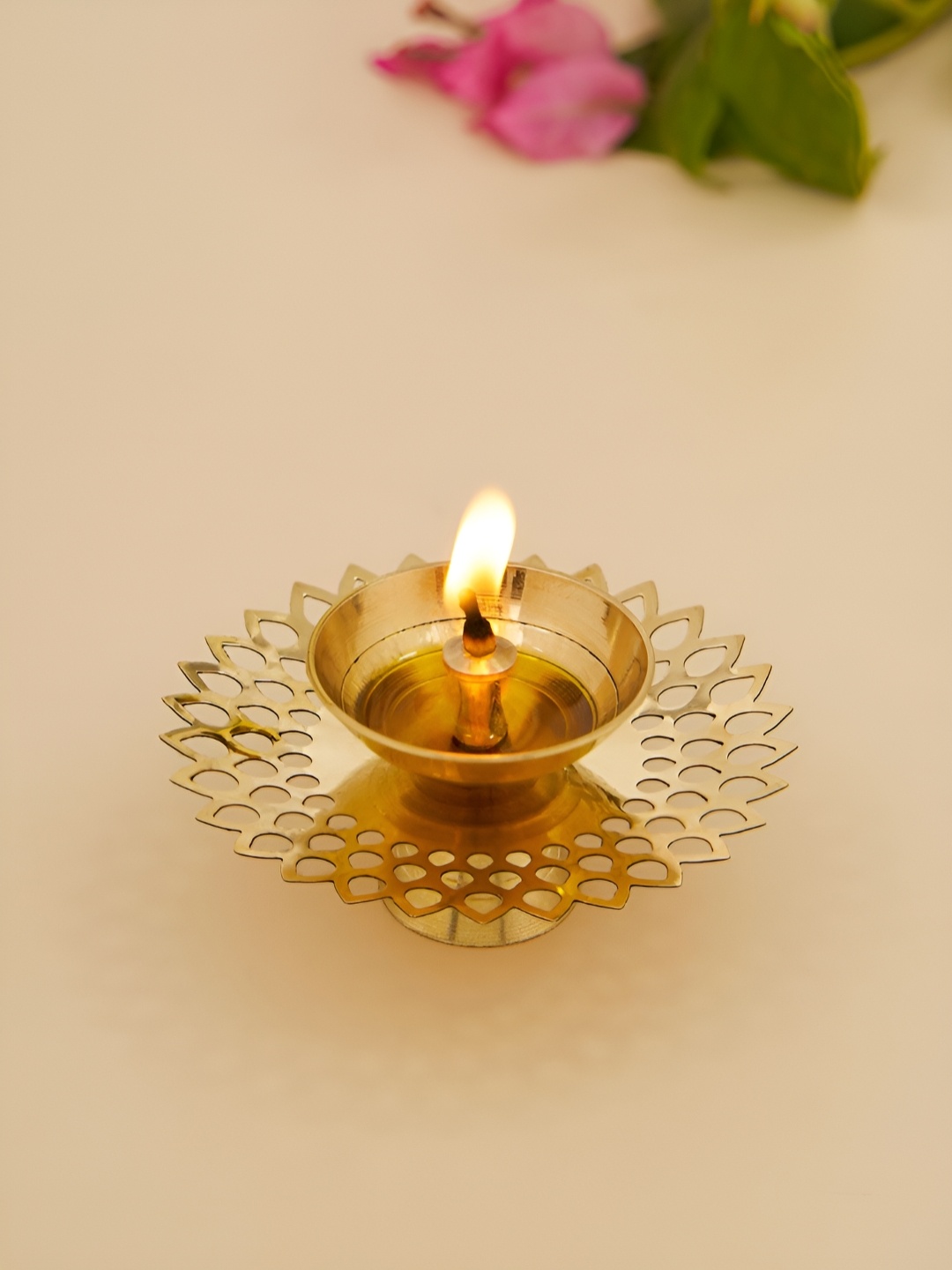 

DecorTwist Gold toned Brass Akhand Diya