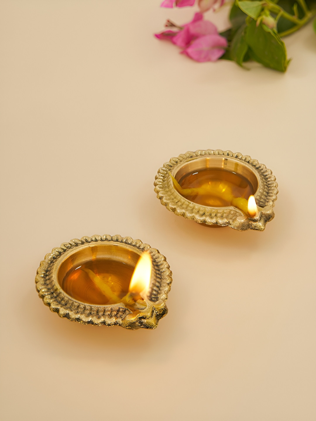 

DecorTwist Gold toned 2 Pieces Kuber Diya Pooja Essentials