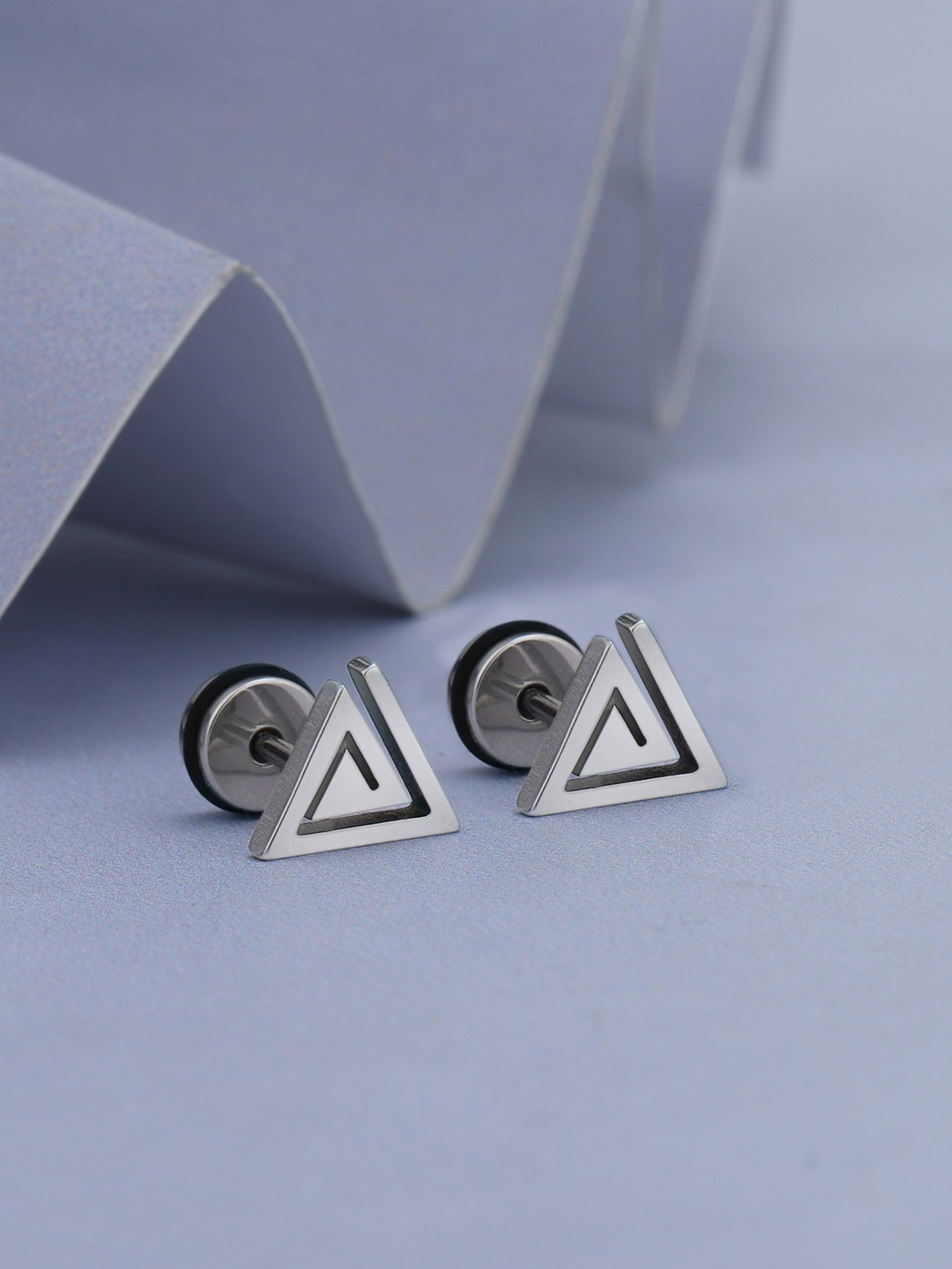 

Carlton London Silver-Plated Triangular Stainless Steel Studs