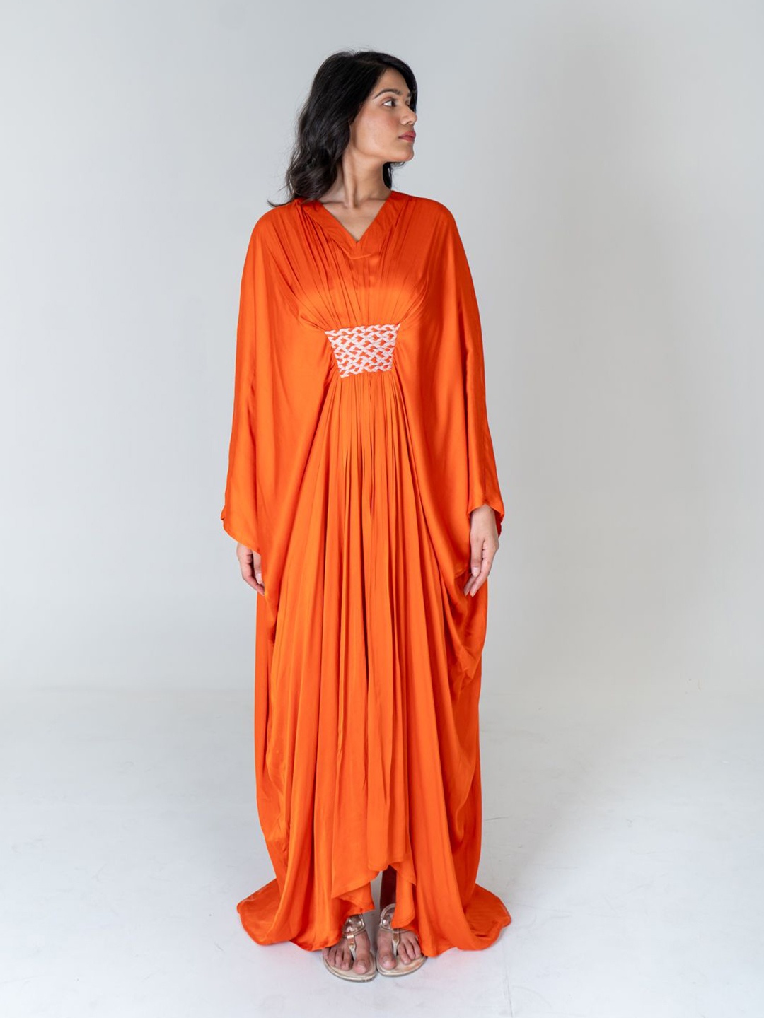 

Neora Crepe Maxi Longline Top, Orange