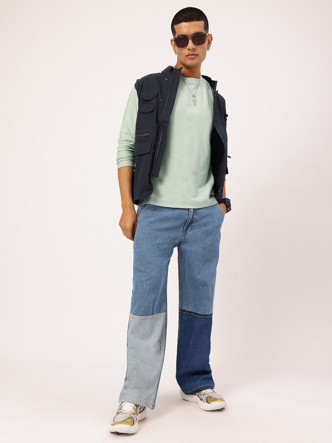 

Kook N Keech Textured Play Self-Striped T-Shirt, Green