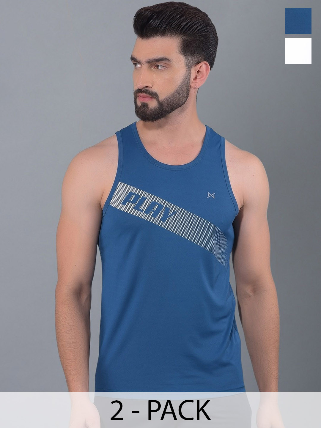 

Force NXT Pack Of 2 Anti Viral Anti Odour Cool Innerwear Vests, Blue