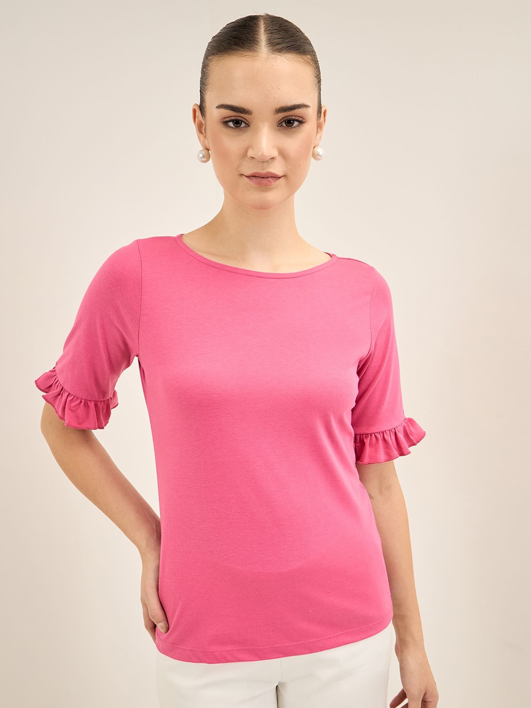 

SALT ATTIRE Sleeve Top, Pink