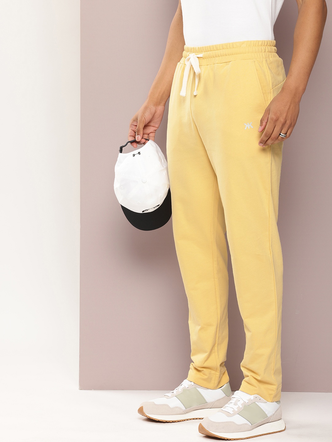 

Kook N Keech Slim Fit Pure Cotton Track Pants, Yellow