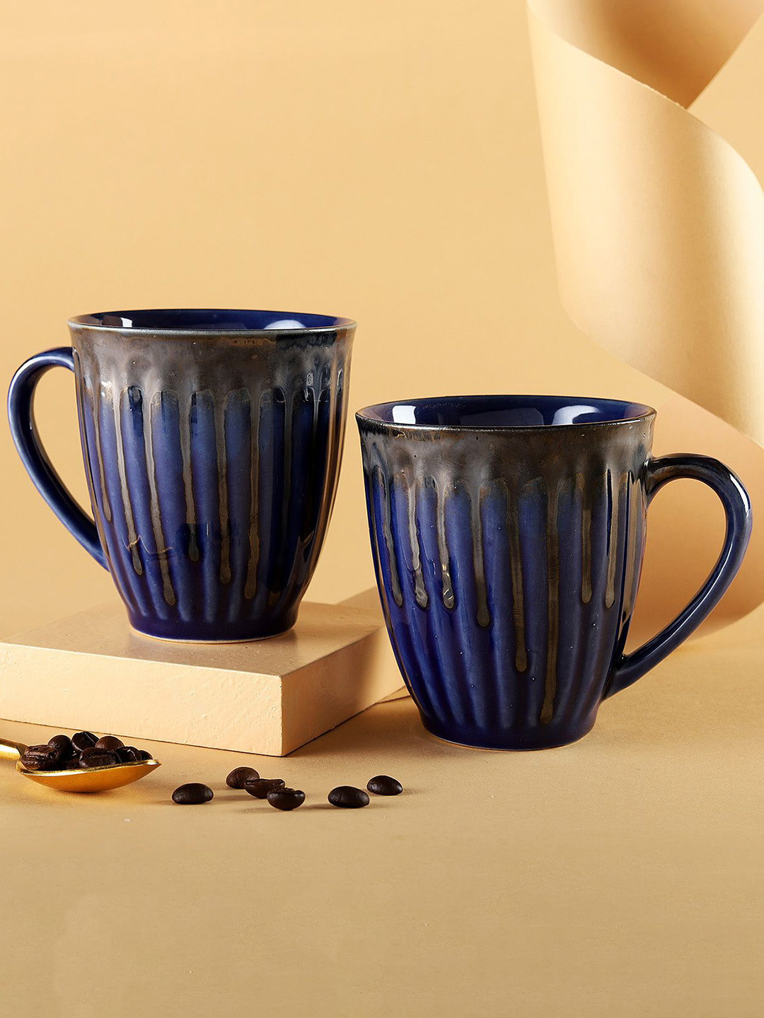 

IGP Blue And Brown Set of 2 Dual Dipped Ceramic Mugs