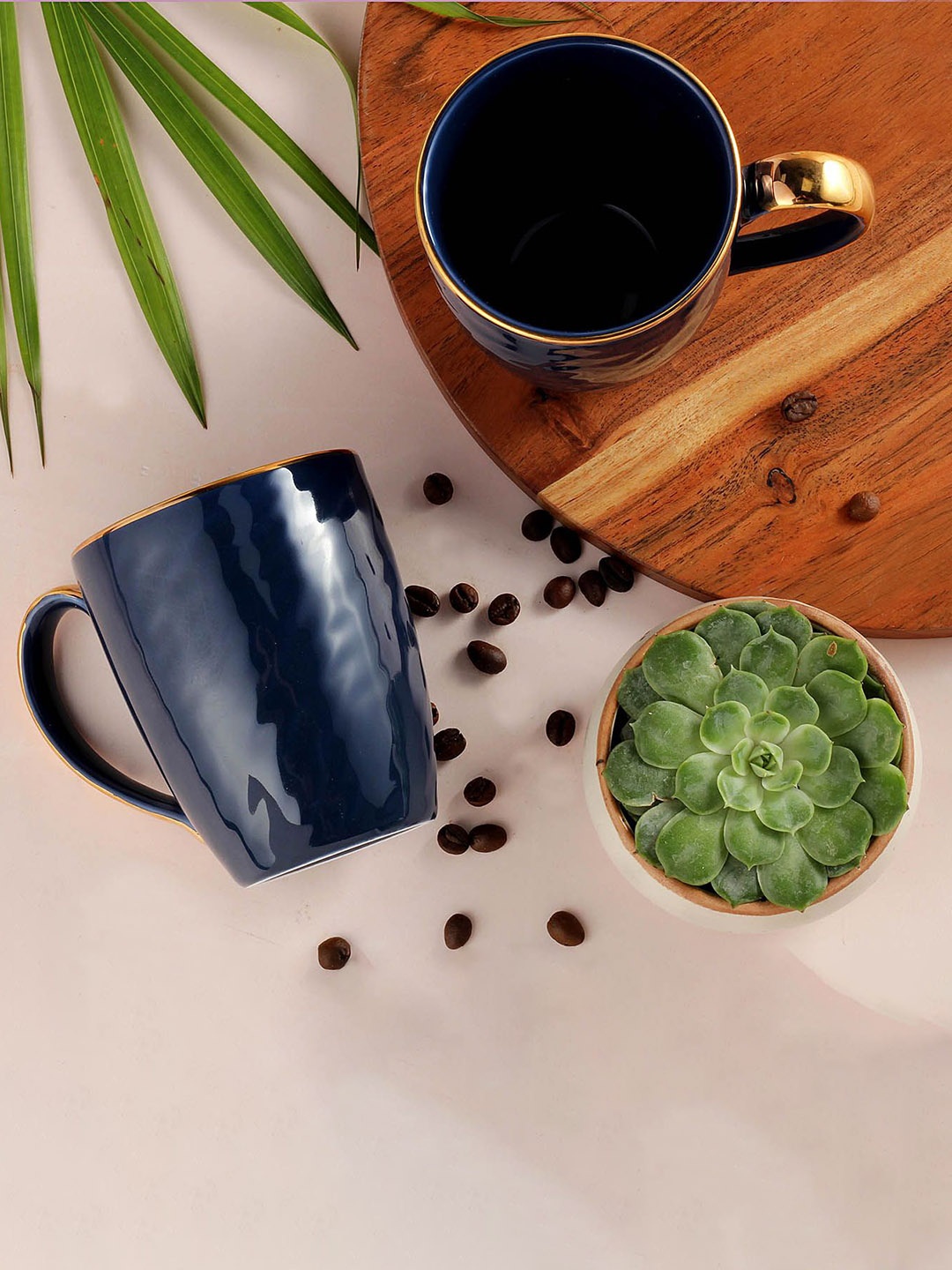 

IGP Pack of 2 Blue Glossy Finish Porcelain Mugs