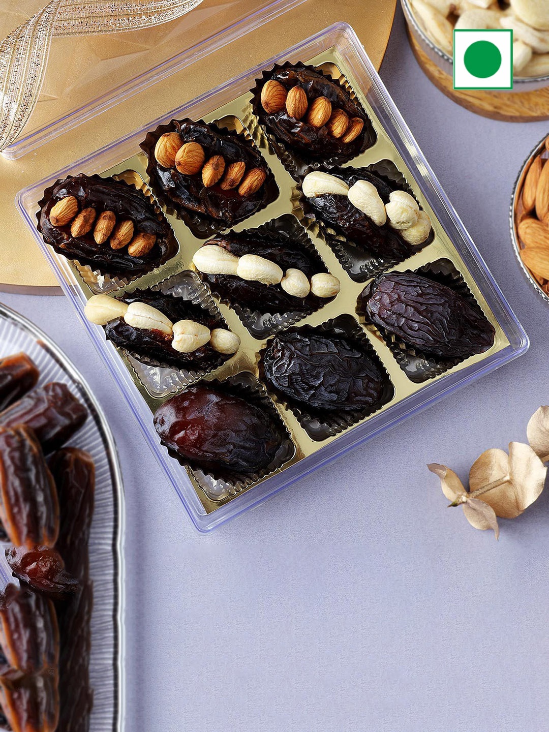 

IGP 9Pieces Assorted Gourmet Dates Box, Brown