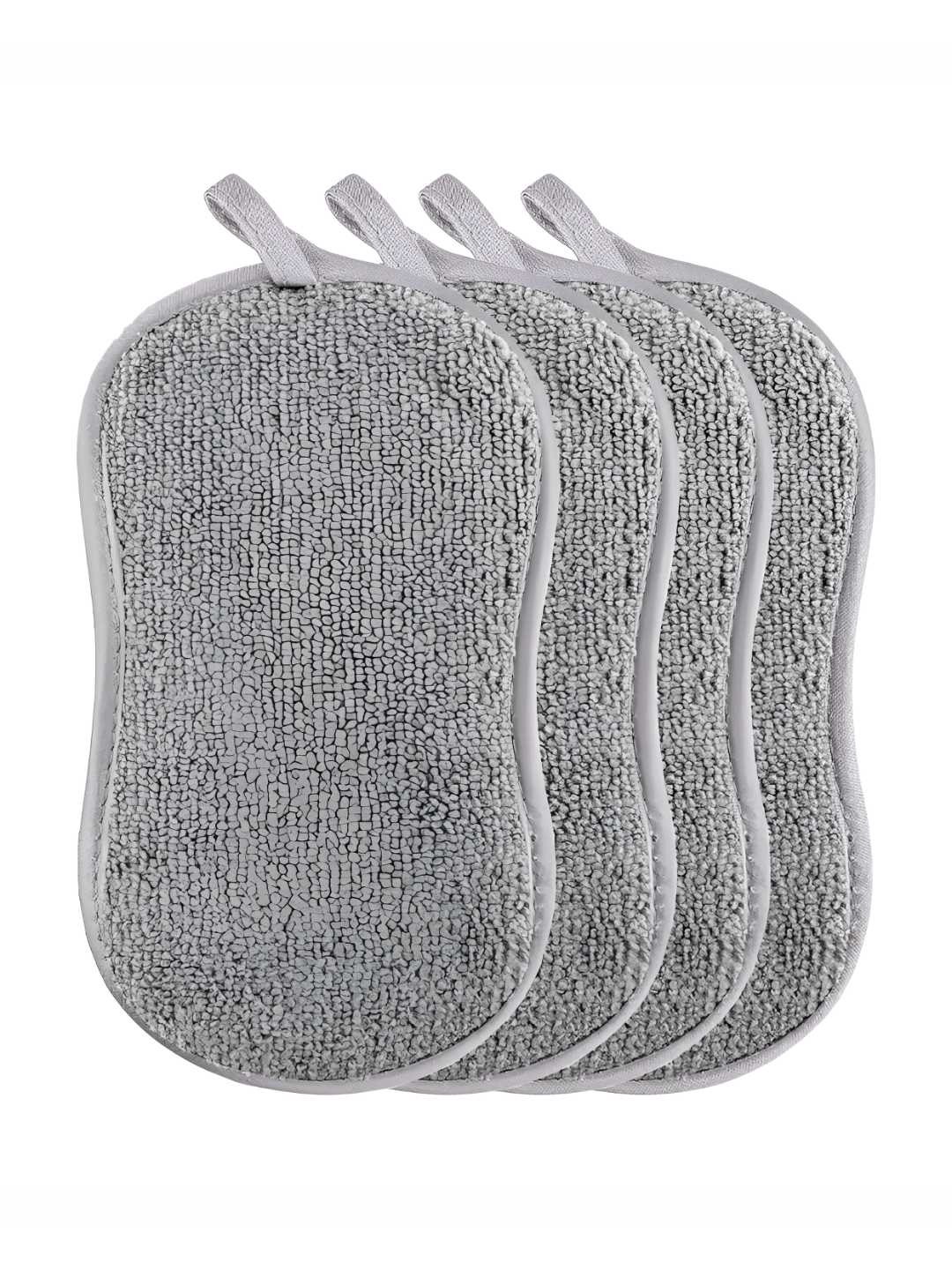 

P-Plus International Grey 4 Pieces Textured Microfiber Cleaning Sponge