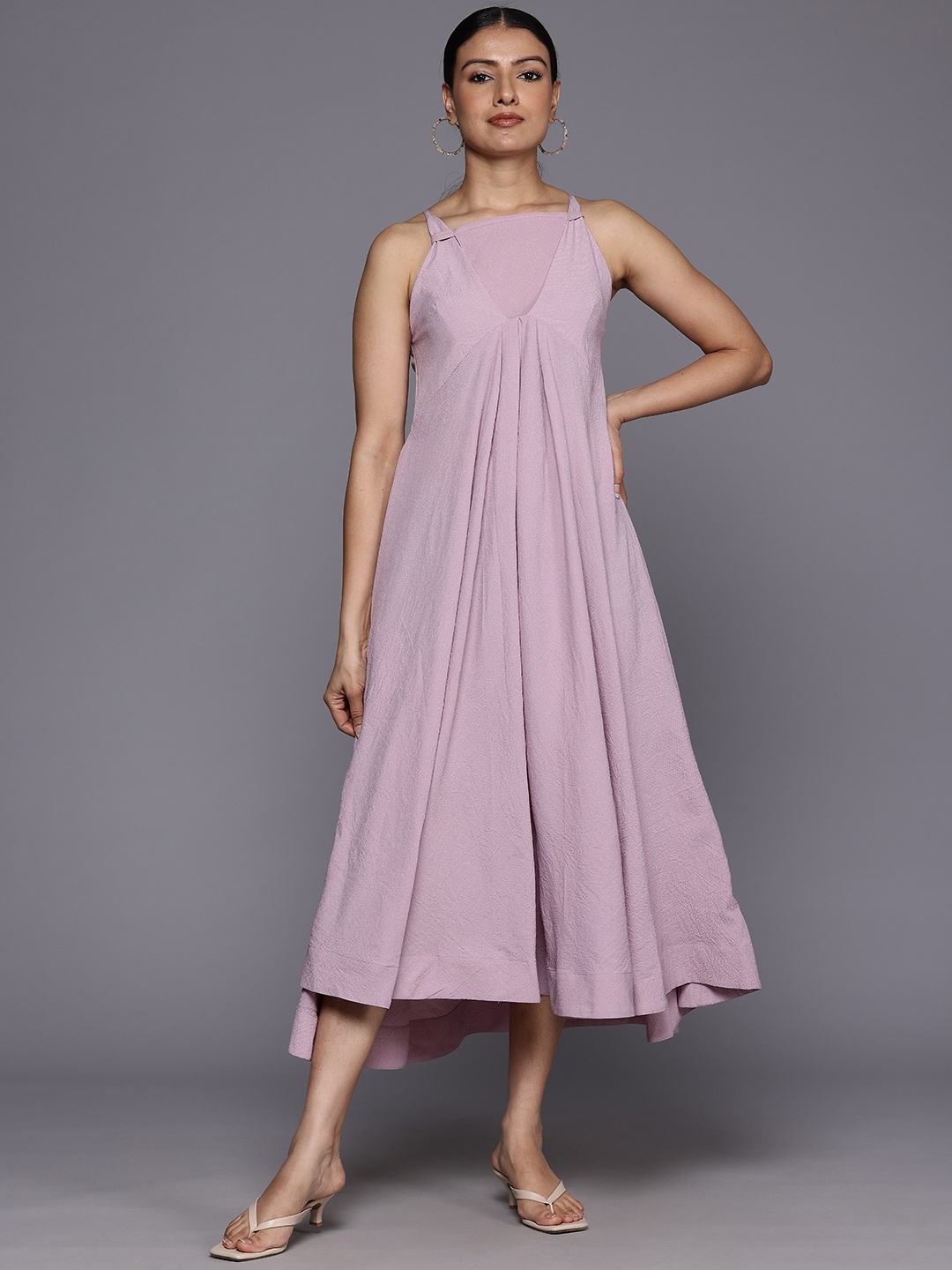 

Varanga Crepe A-Line Midi Dress, Lavender