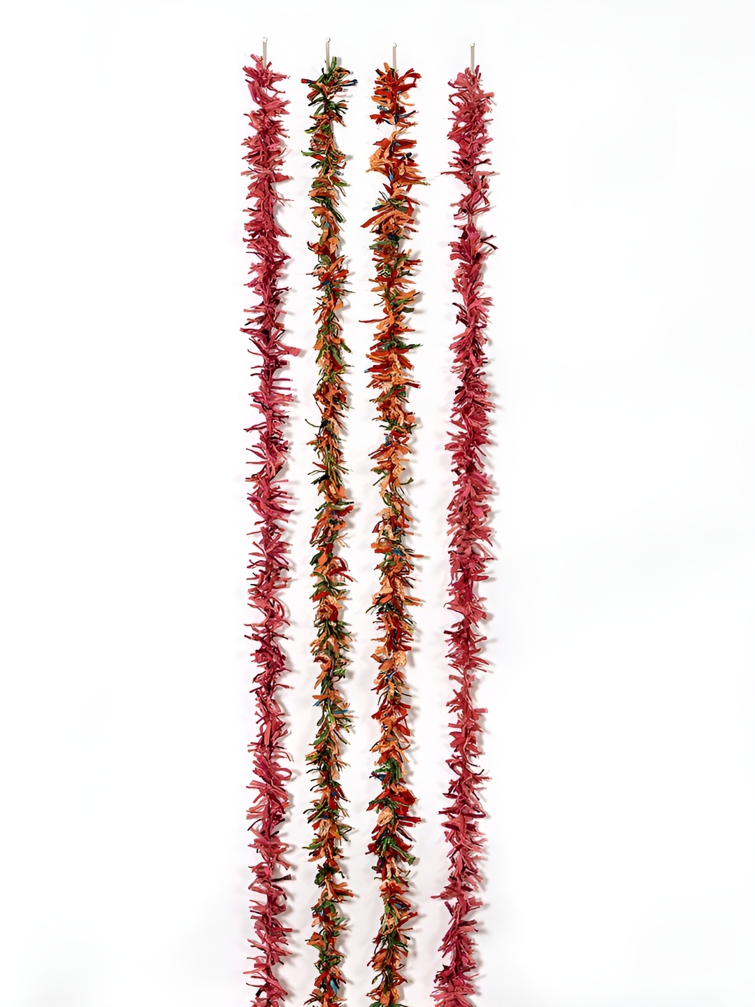 

Contrast Living Maroon & Orange 4 Pieces Textured Hanging Tinsels Festive Decor