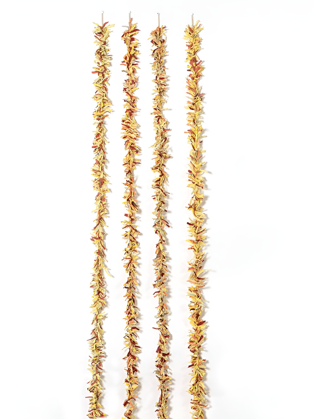 

Contrast Living Yellow & Maroon 4 Pieces Textured Hanging Tinsels Festive Decor