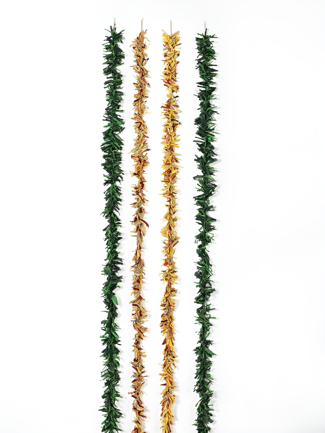 

Contrast Living Green & Yellow 4 Pieces Textured Pure Cotton Hanging Tinsels Festive Decor