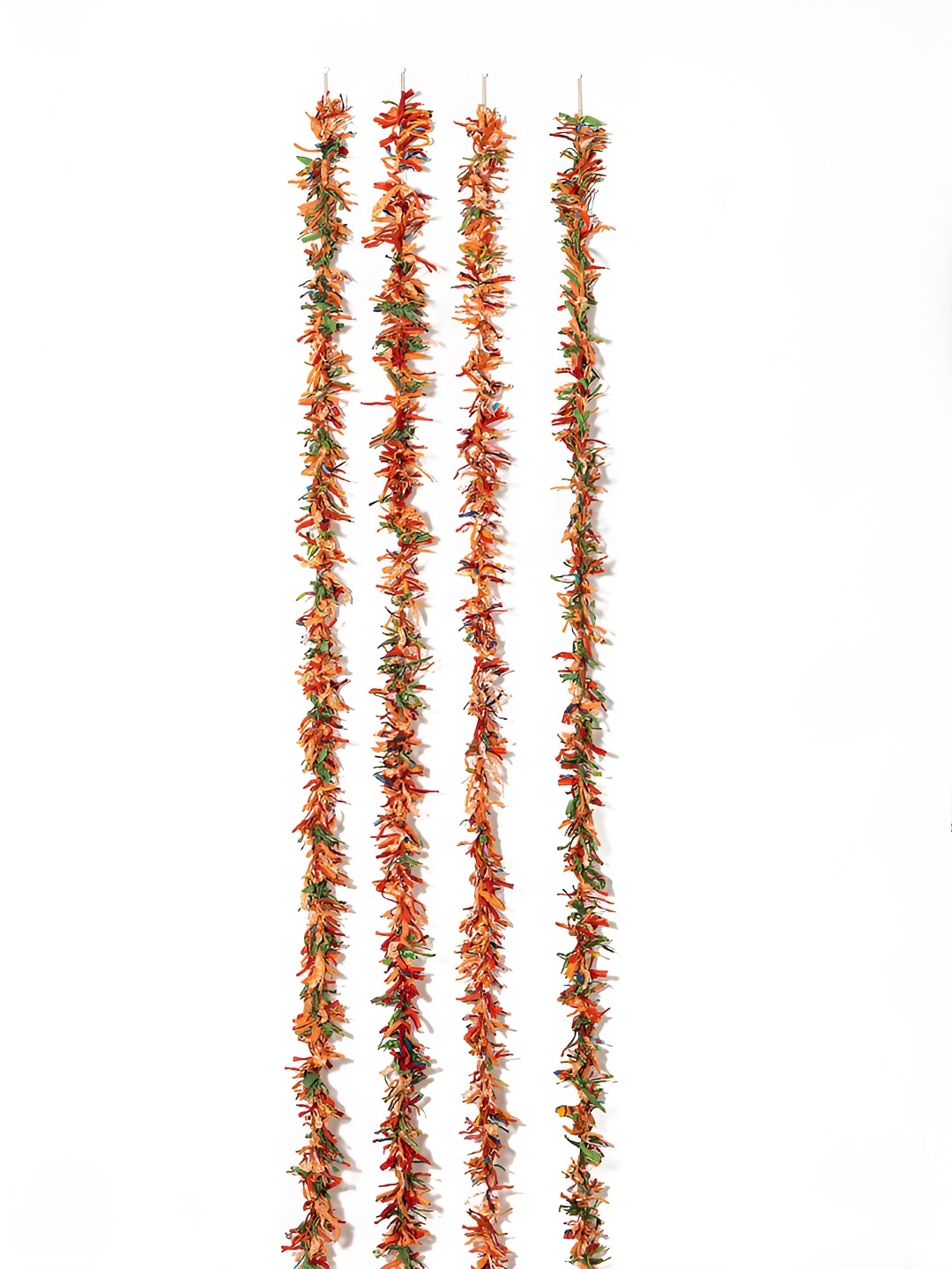 

Contrast Living Green & Orange 4 Pieces Cotton Hanging Tinsels Festive Decors