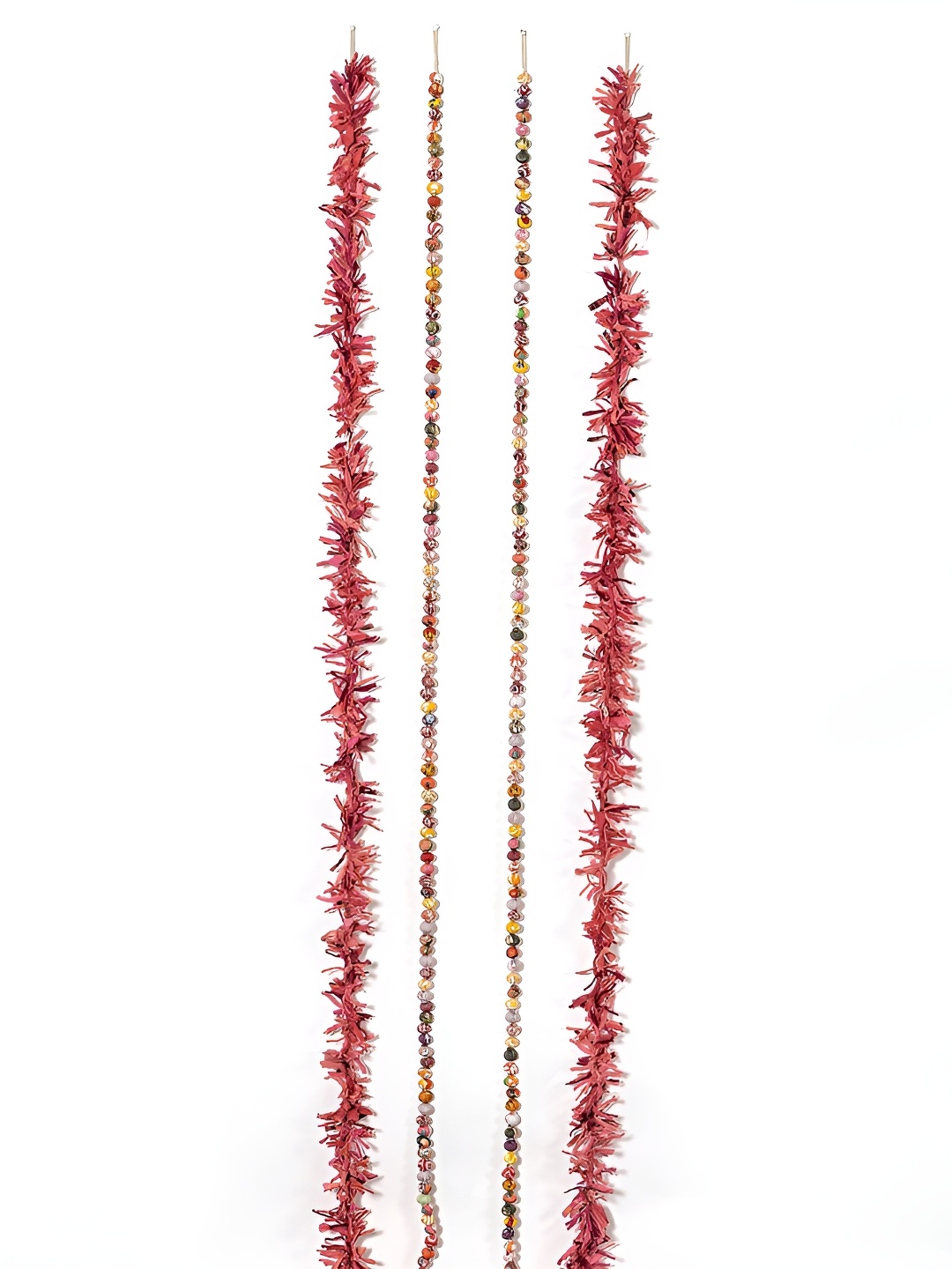 

Contrast Living White & Yellow 4 Pieces Textured Cotton Hanging Tinsels Festive Decor