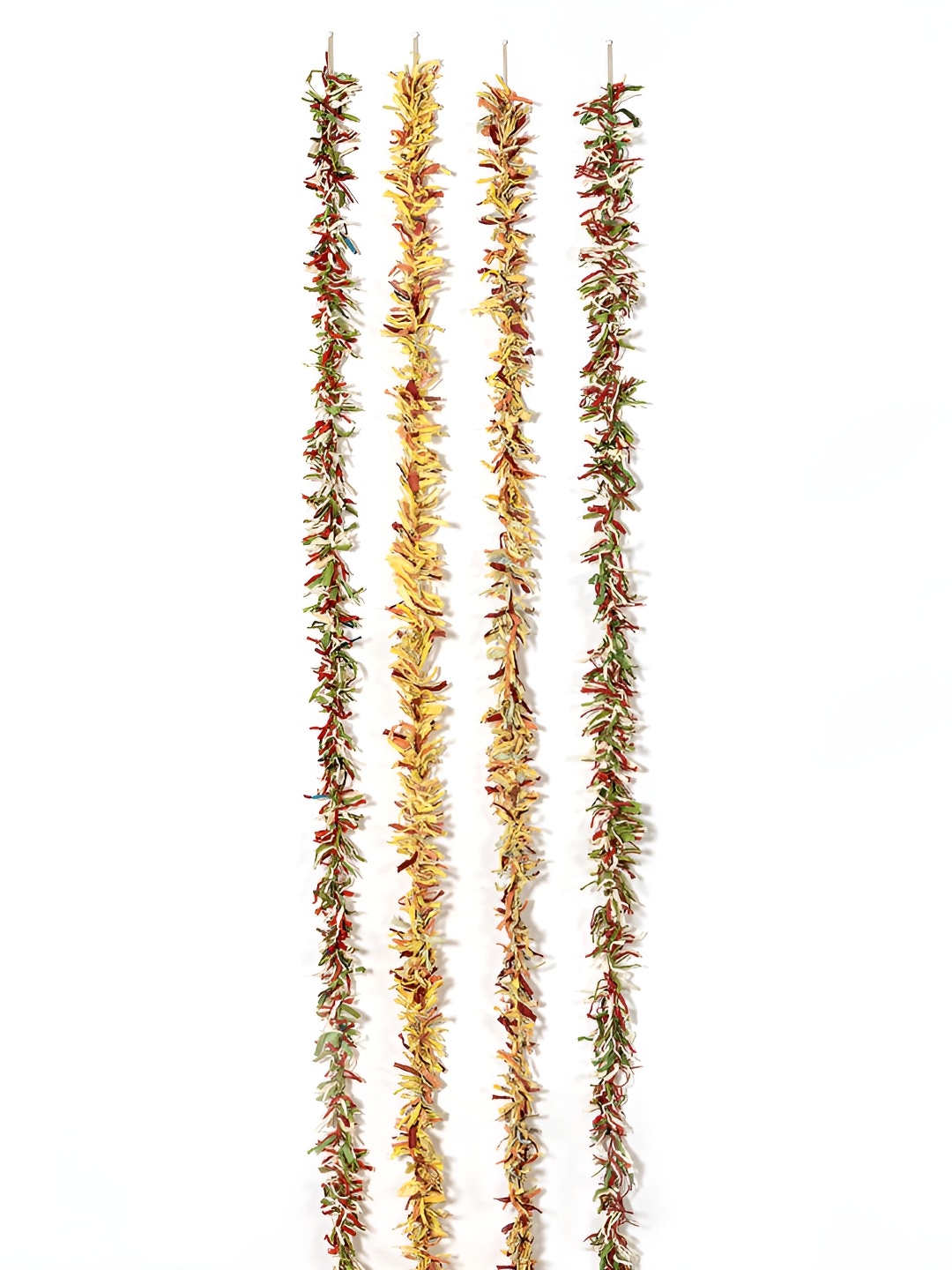

Contrast Living Yellow & Red 4 Pieces Textured Pure Cotton Hanging Tinsels Festive Decor