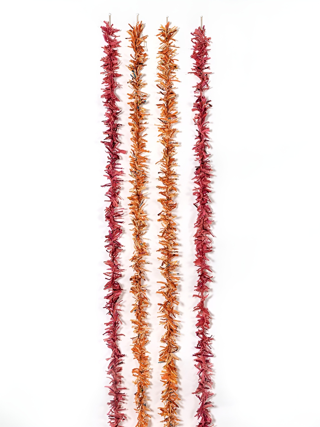 

Contrast Living Pink & Peach 4 Pieces Textured Hanging Tinsels Festive Decor