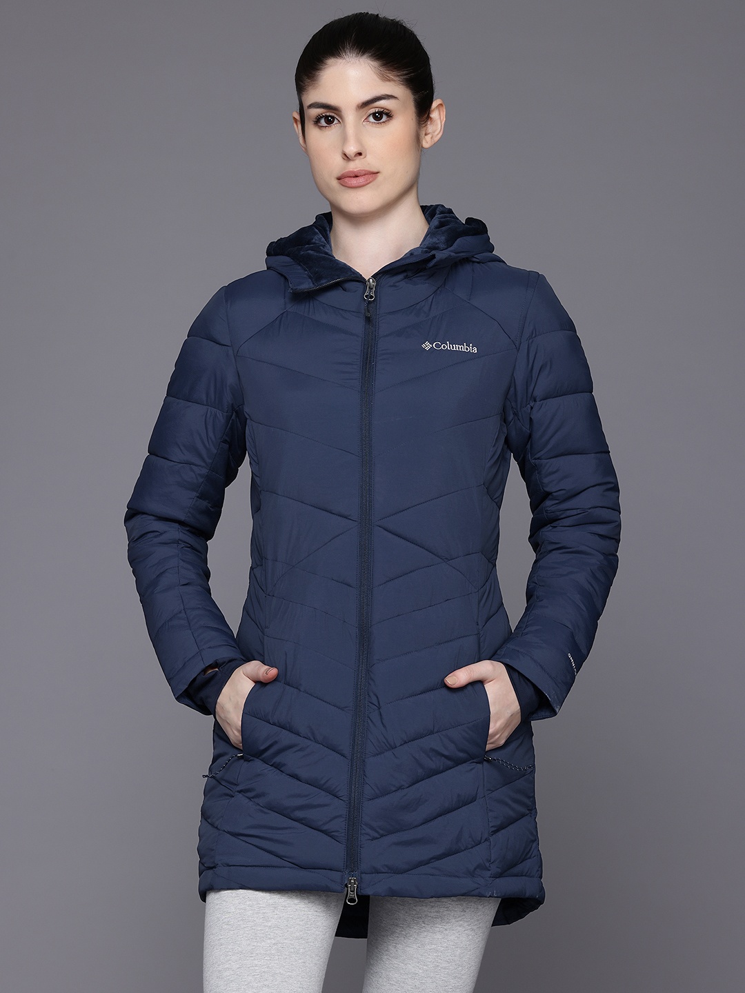 

Columbia Lightweight Longline Outdoor Hooded Jacket, Navy blue