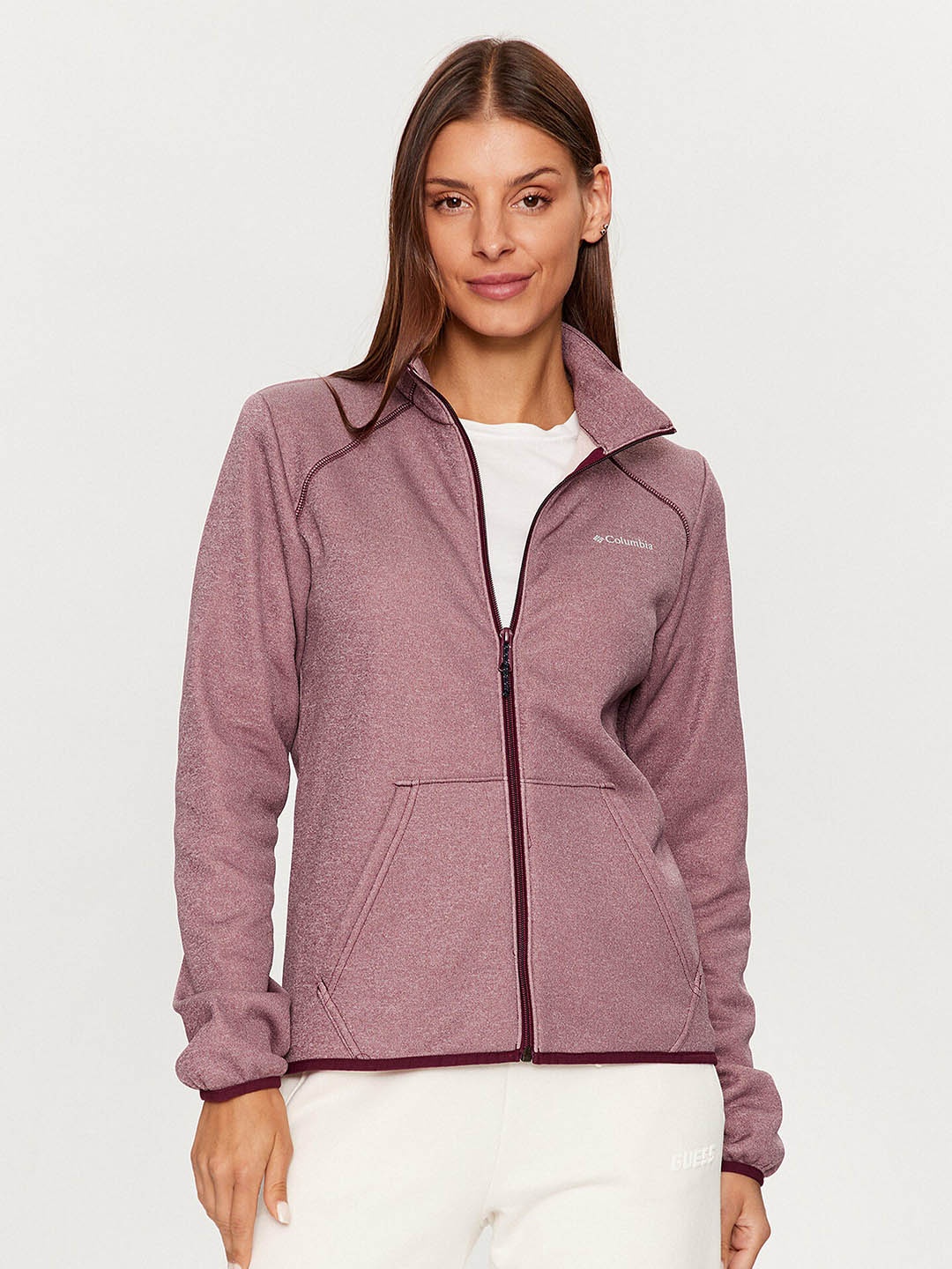 Columbia Col Hike Tech Fleece Lightweight Outdoor Sporty Jacket, Pink