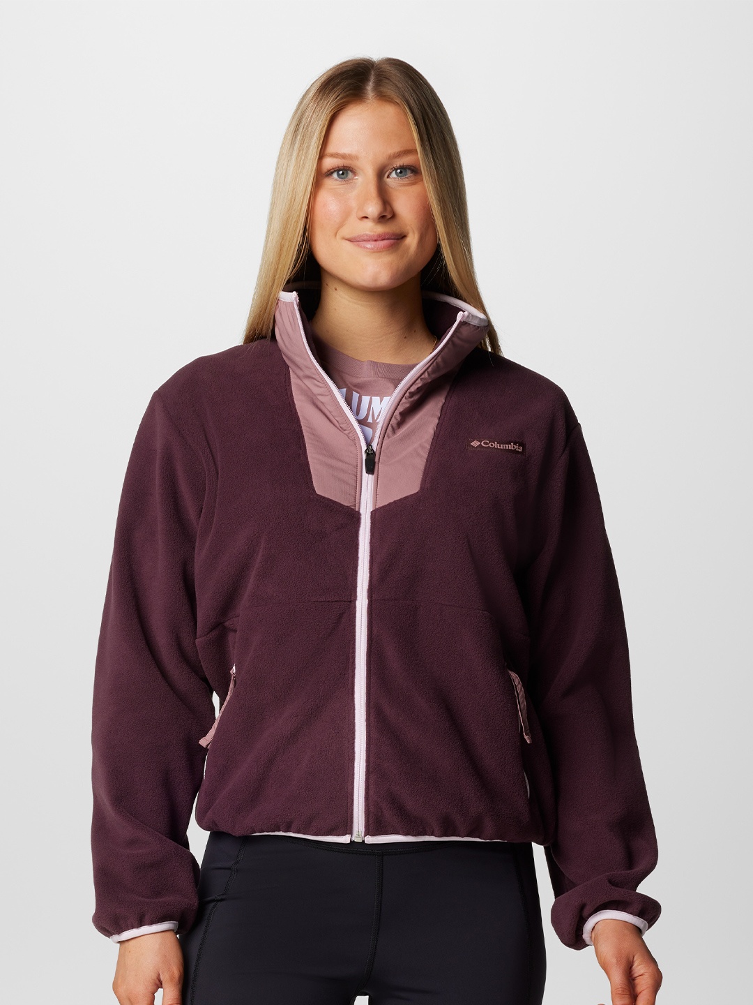 

Columbia Sequoia Grove Colourblocked Lightweight Fleece Sporty Jacket, Burgundy