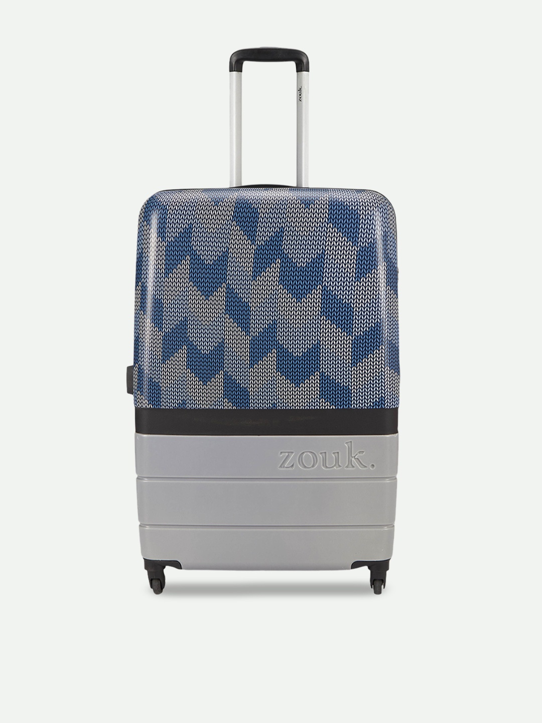 

ZOUK Unisex Himachal Chevron Grey Raahi Large Trolley Bag, Blue
