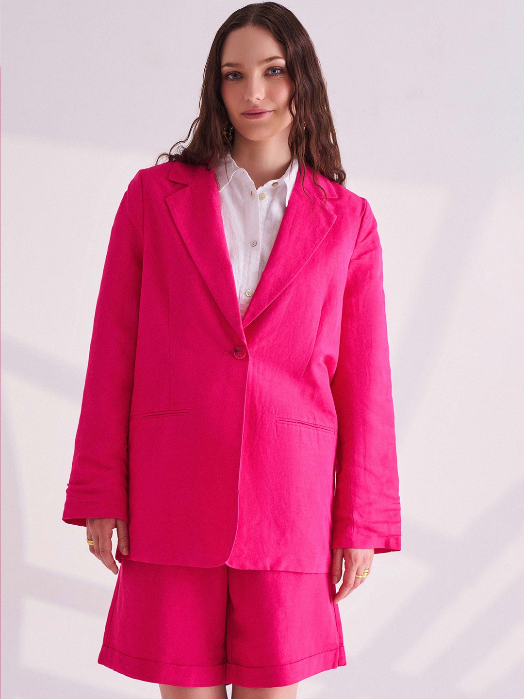 

B.Copenhagen Women Longline Tailored Jacket, Pink
