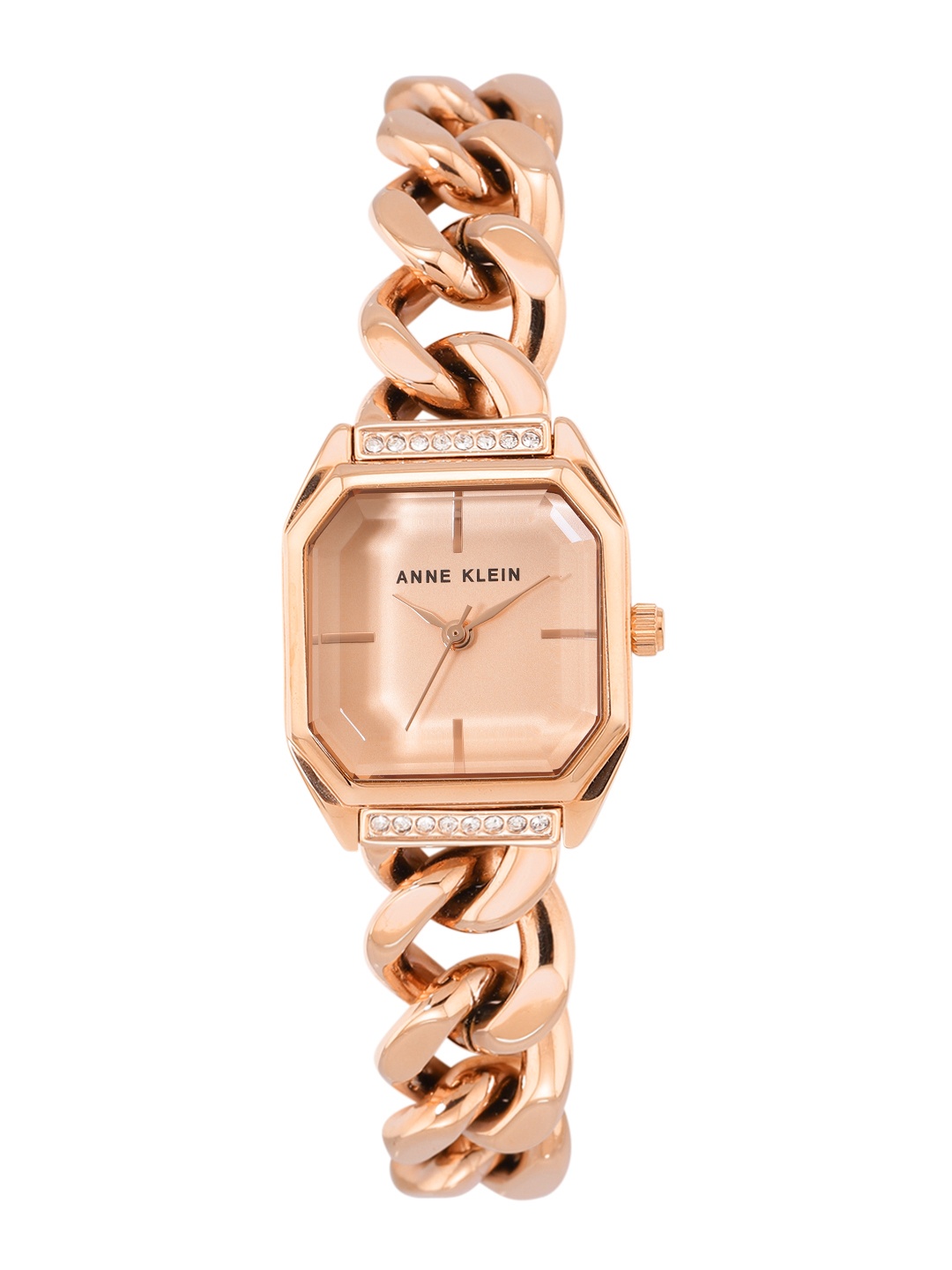 

ANNE KLEIN Women Embellished Dial & Bracelet Style Straps Analogue Watch NEAK4002RGRG, Rose gold