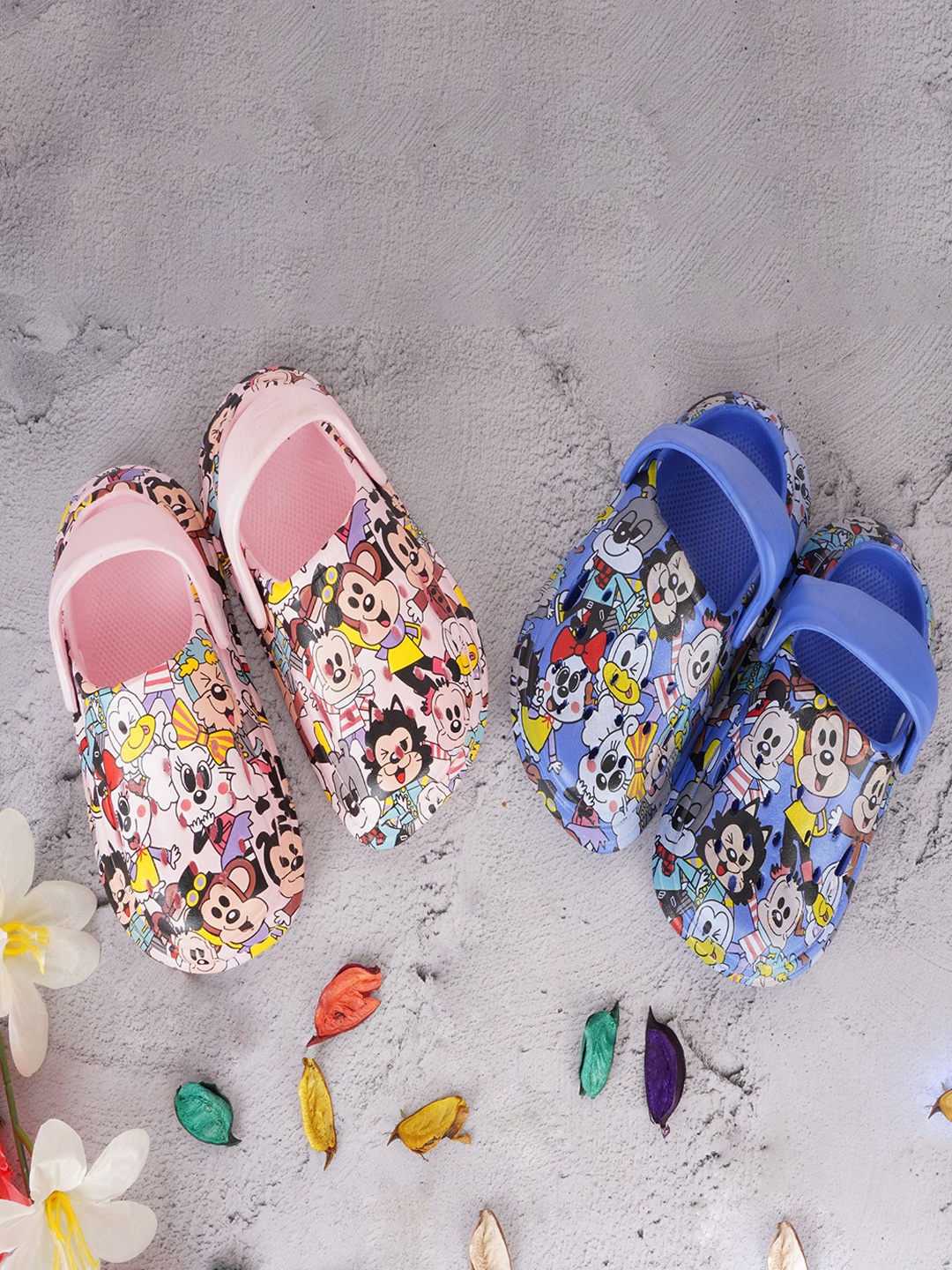 

BAESD Kids Set Of 2 Printed Croslite Clog, Pink