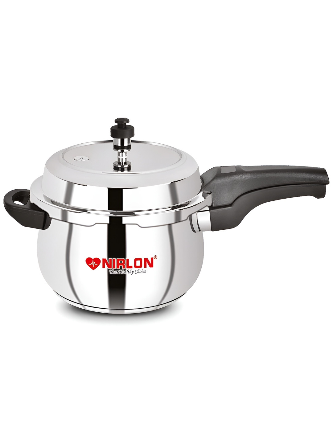 

NIRLON Sandwich Bottom Induction Friendly Outer Lid Stainless Steel Pressure Cooker- 5 L, Silver