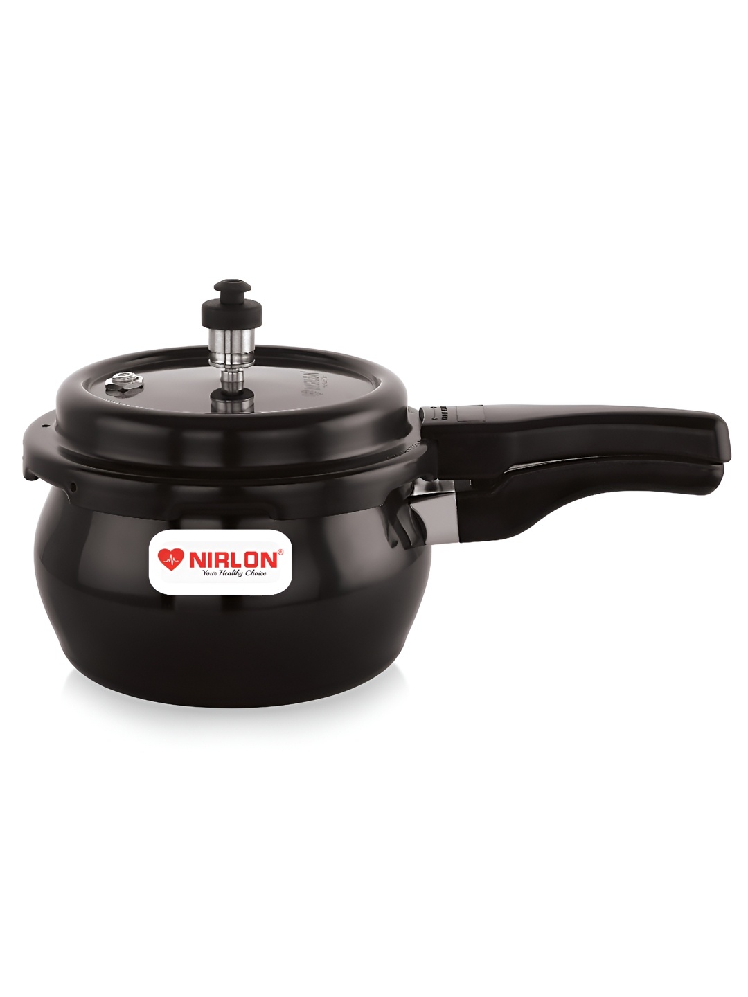 

NIRLON Hard Anodized Induction Base Aluminium Outer Lid Handi Pressure Cooker- 3 L, Black