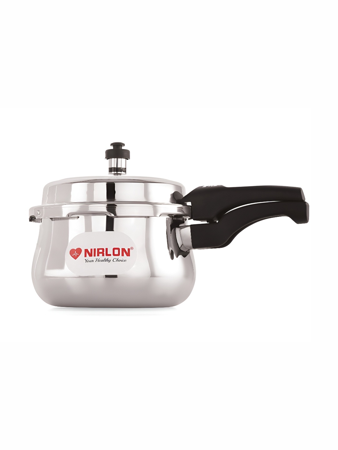 

NIRLON Silver Toned Belly Triply Induction & Gas Compatible Outer Lid Pressure Cooker 1.5L