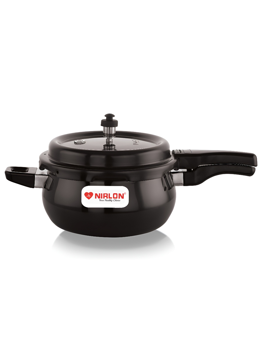 

NIRLON Black Dishwasher Safe Induction Base Outer Lid Handi Aluminium Pressure Cooker- 5 L