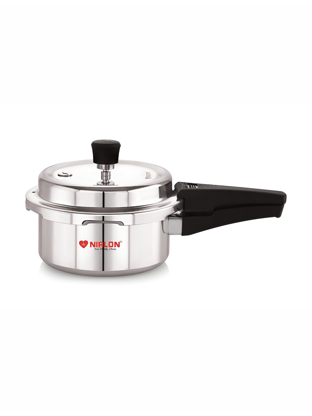 

NIRLON Silver Toned & Black Induction Base Outer Lid Aluminium Pressure Cooker- 2 L