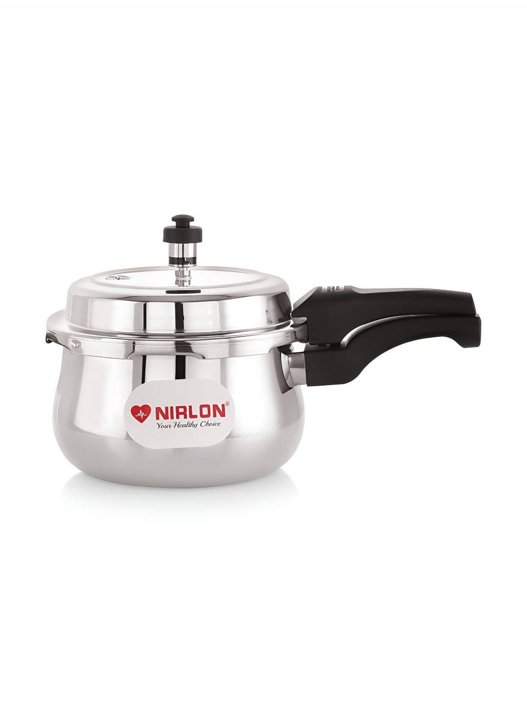 

NIRLON Silver toned Belly Triply Induction & Gas Compatible Outer Lid Pressure Cooker- 2 L