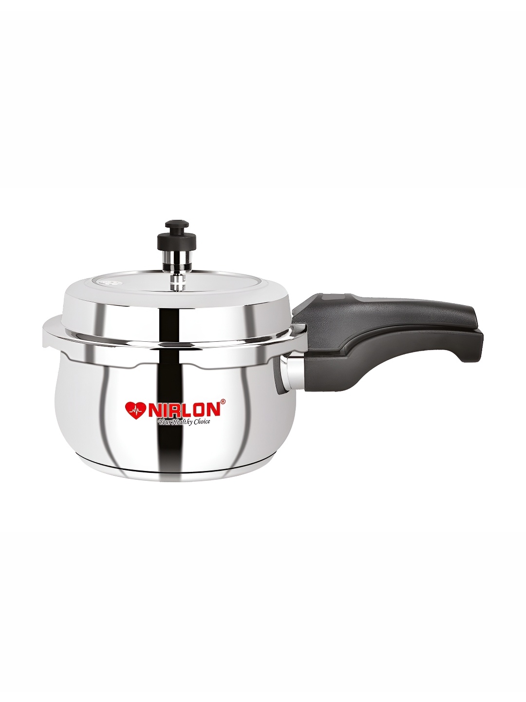 

NIRLON Silver toned Sandwich Bottom Induction Friendly Outer Lid Pressure Cooker- 2 L