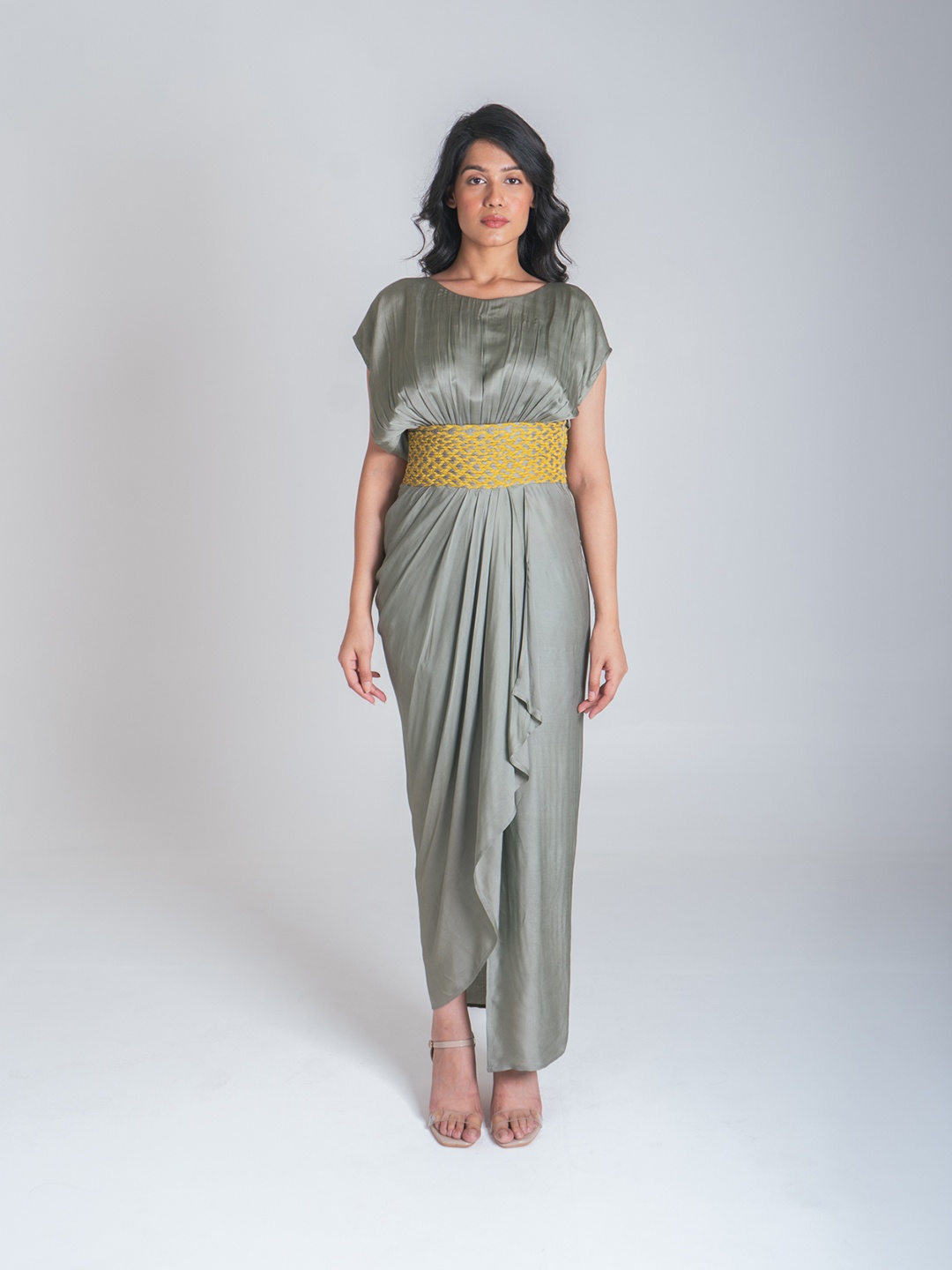 

Neora Braided Cocktail Gown, Yellow