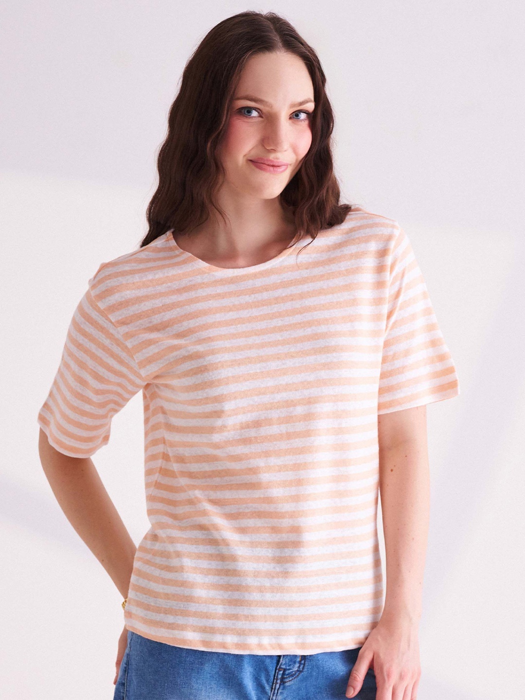 

B.Copenhagen Women Striped T-shirt, Orange