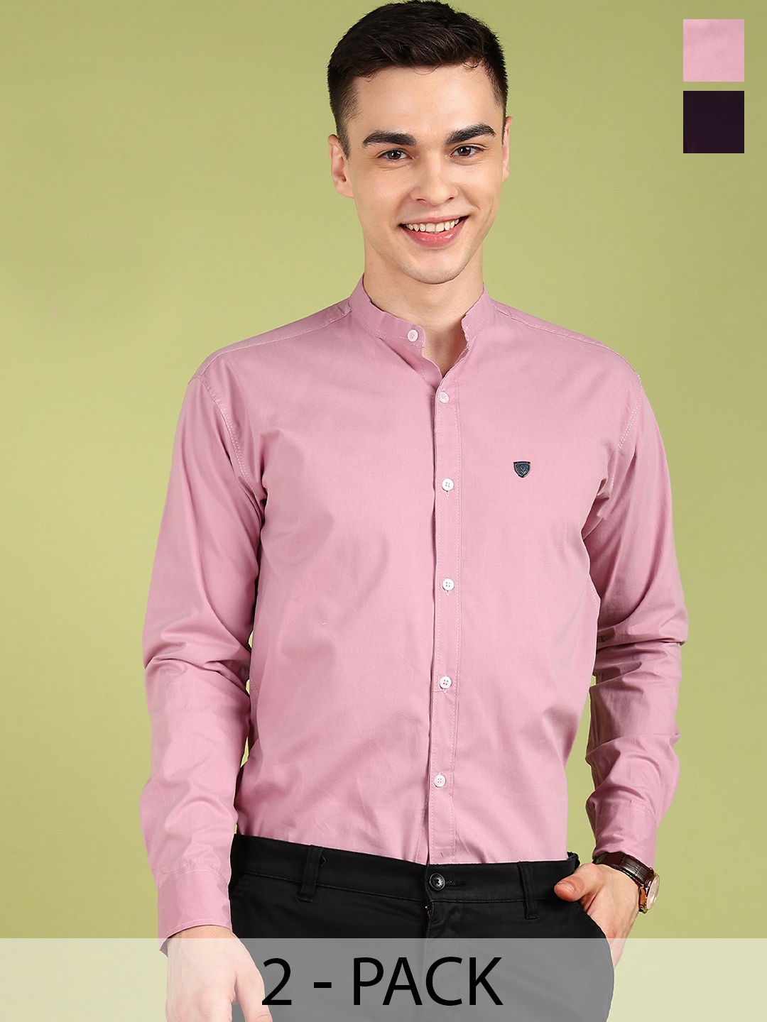 

FUBAR Men Slim Fit Opaque Casual Shirt, Pink