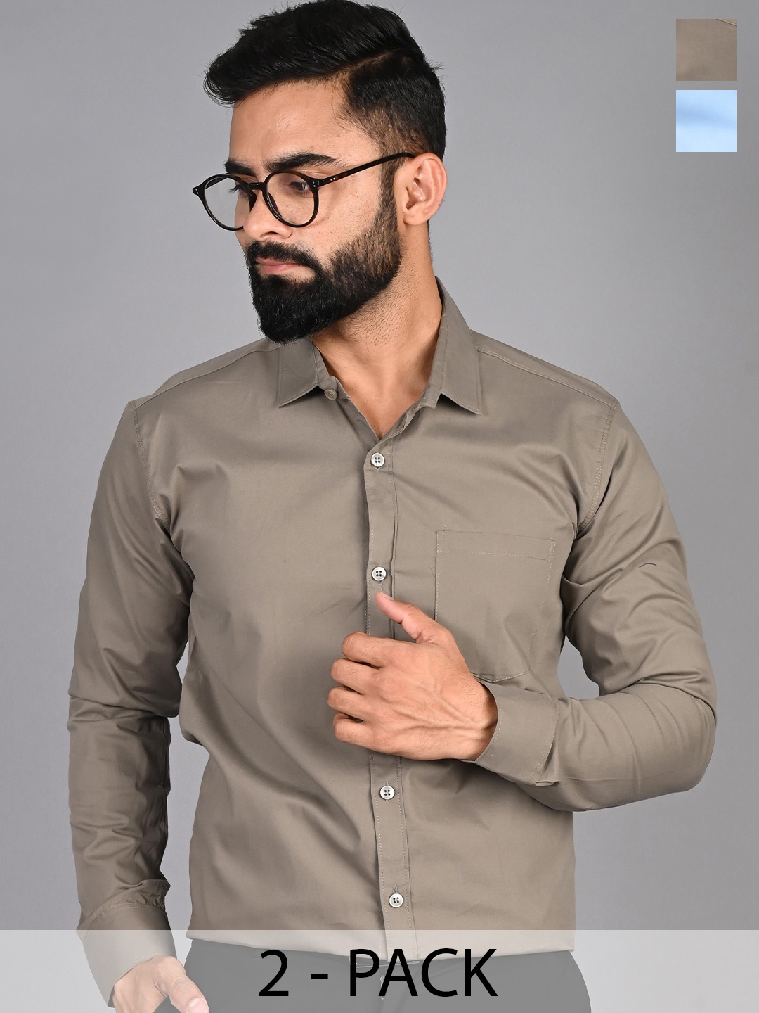 

FUBAR Men Slim Fit Opaque Casual Shirt, Grey