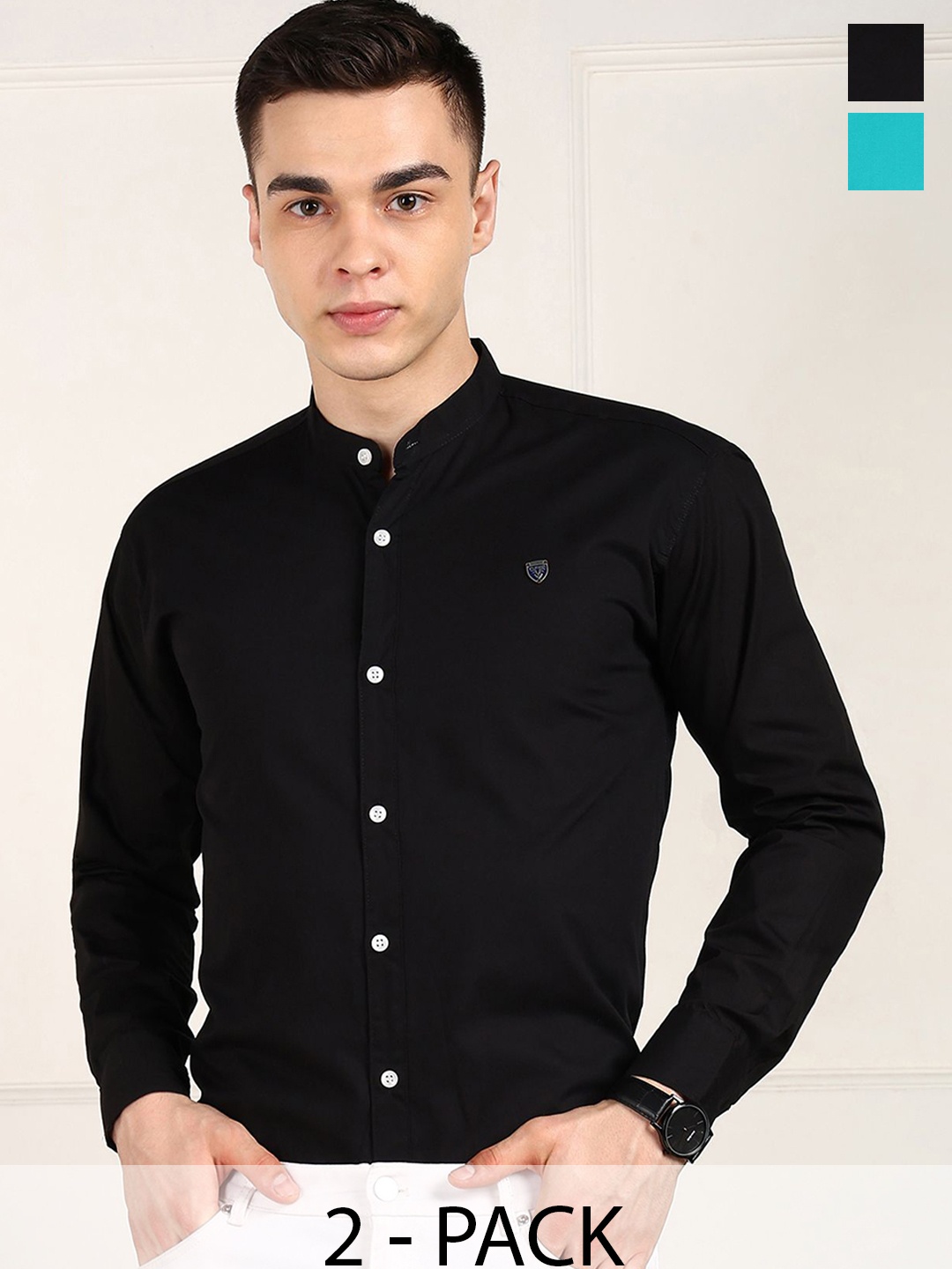 

FUBAR Men Slim Fit Opaque Casual Shirt, Black