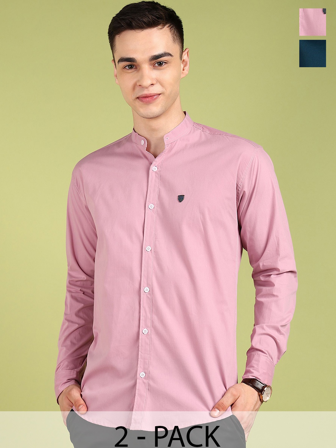 

FUBAR Men Slim Fit Opaque Casual Shirt, Pink