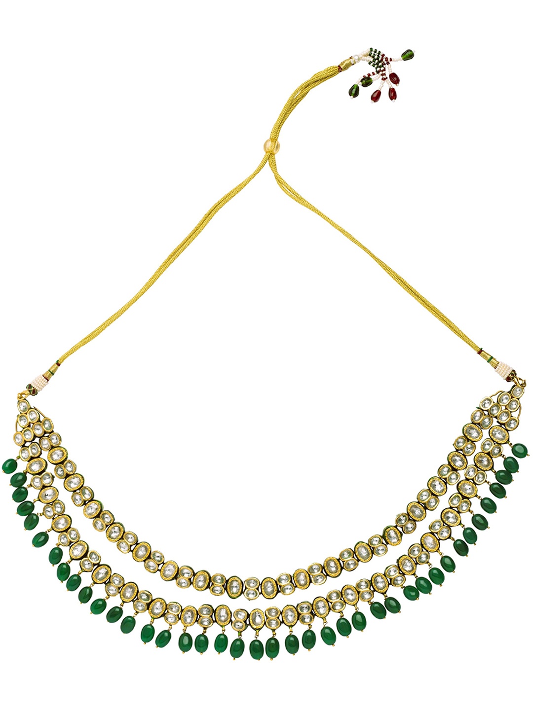 

Vivinia by Vidhi Gold-Plated Kundan Studded & Beaded Jewellery Set