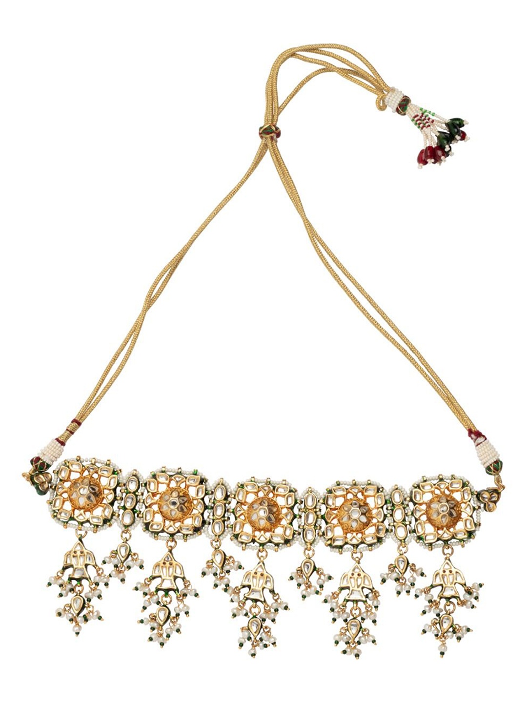 

Vivinia by Vidhi Gold-Plated Kundan Studded & Beaded Jewellery Set