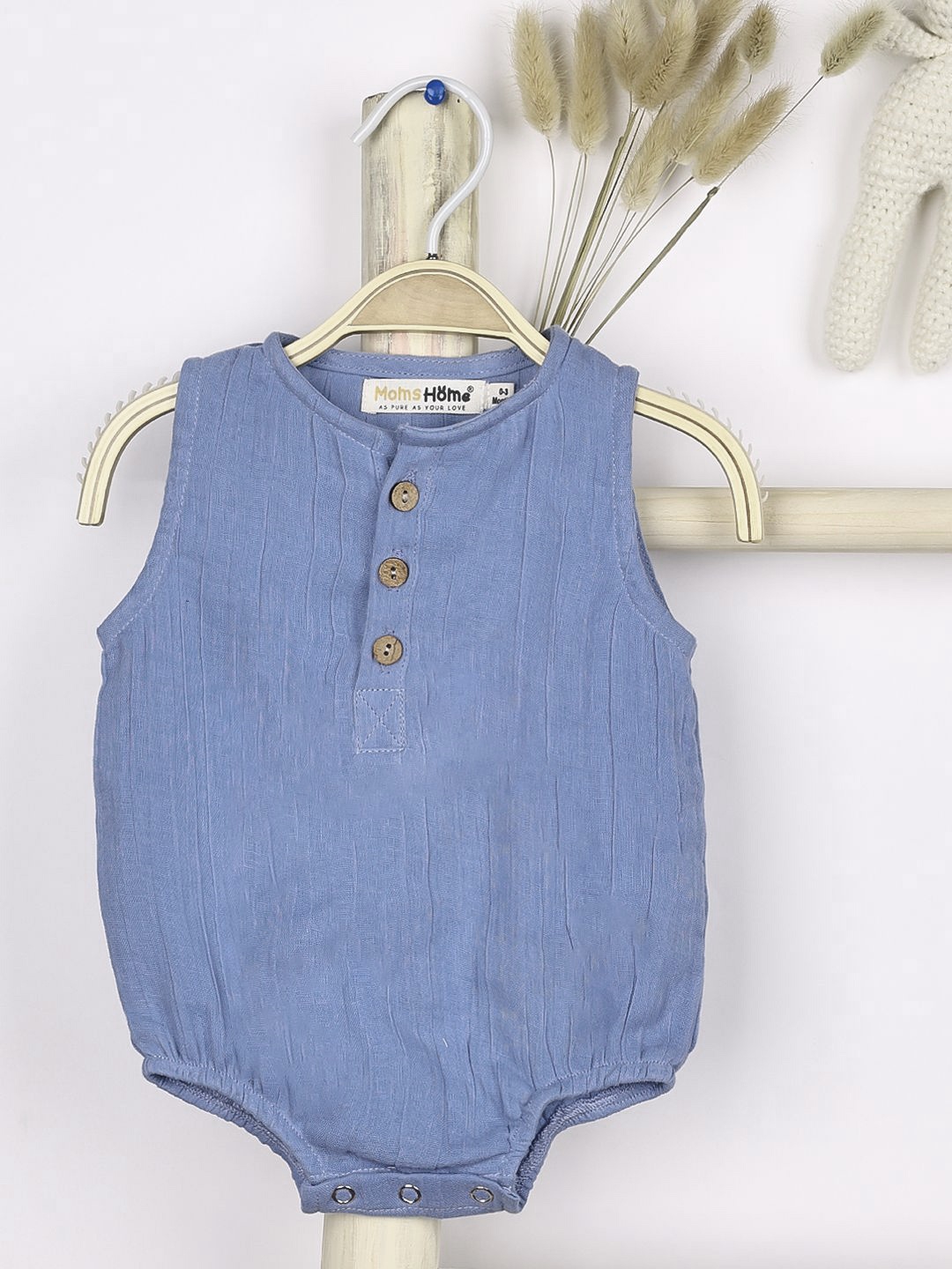 

Moms Home Infants Pure Cotton Bodysuit, Blue