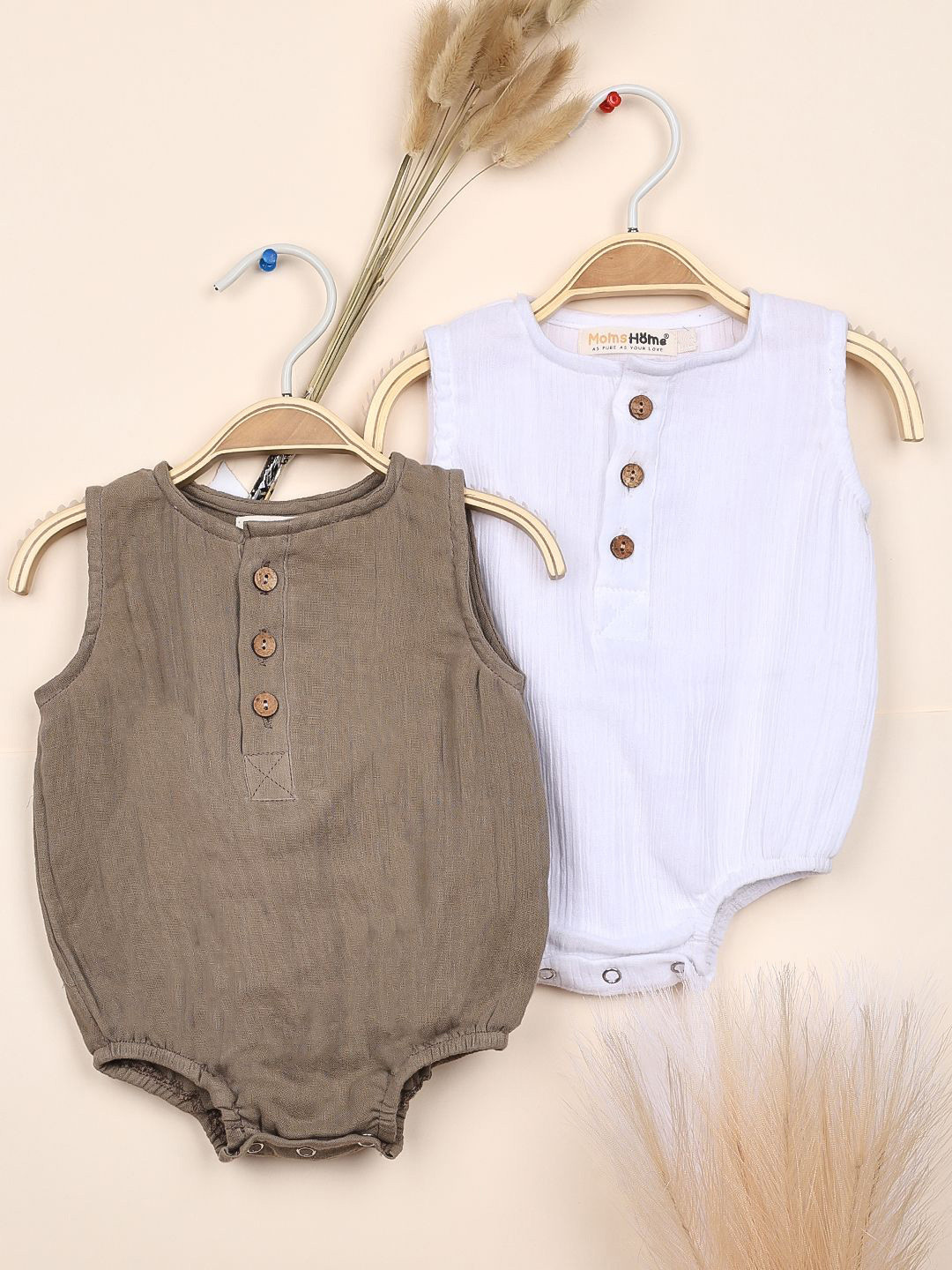 

Moms Home Infants Organic Cotton Bodysuit, Brown