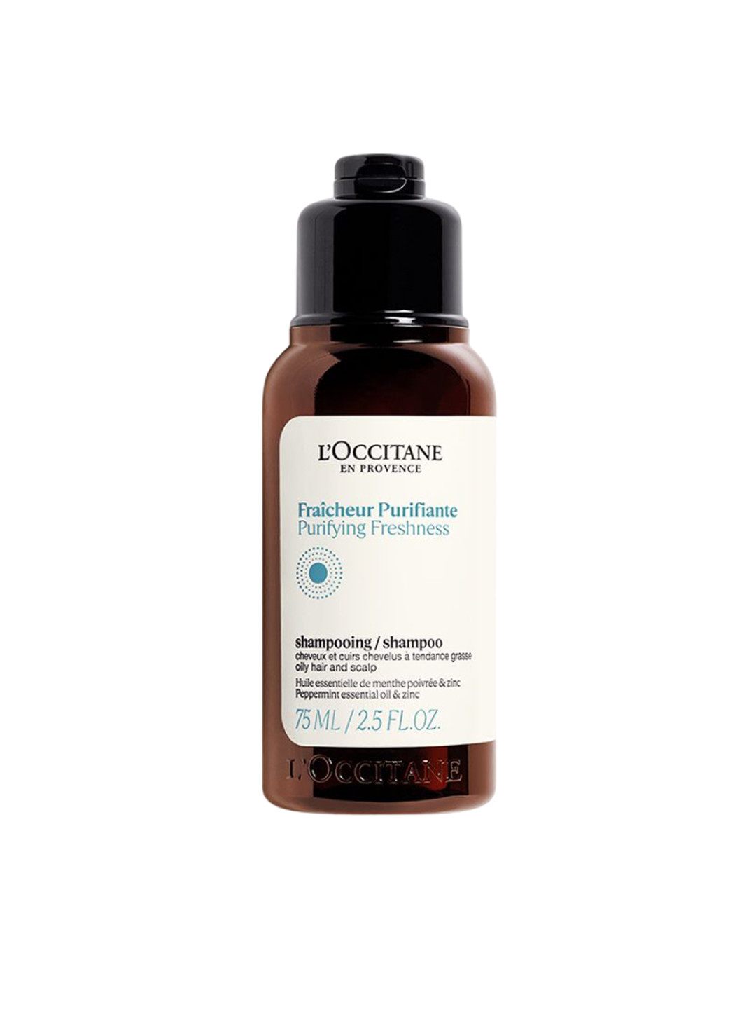 

LOccitane en Provence Purifying Freshness Travel Size Shampoo With Peppermint & Zinc -75ml, Brown