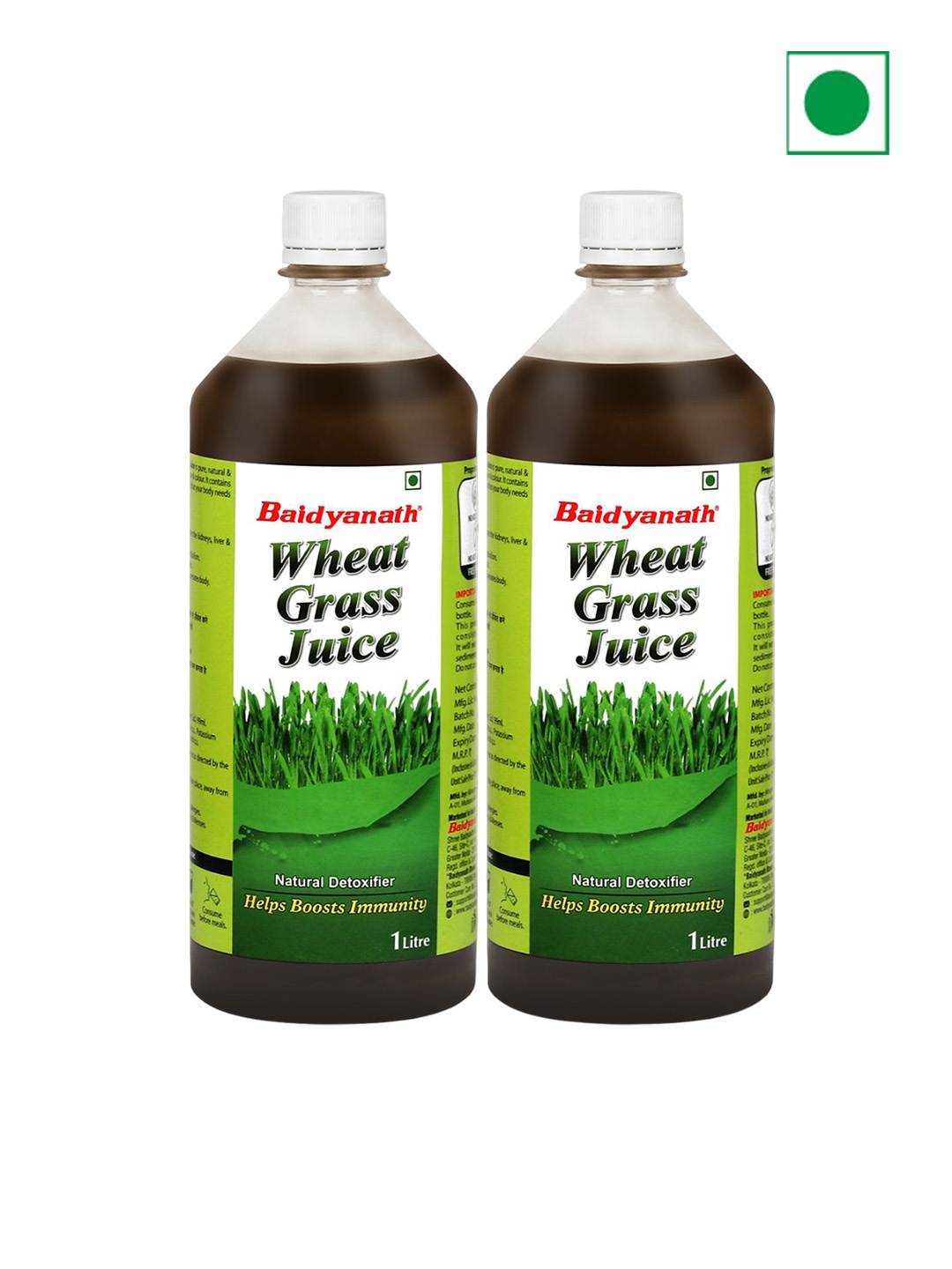 

Baidyanath Set Of 2 Wheat Grass Juice - 1 Litre Each, Khaki