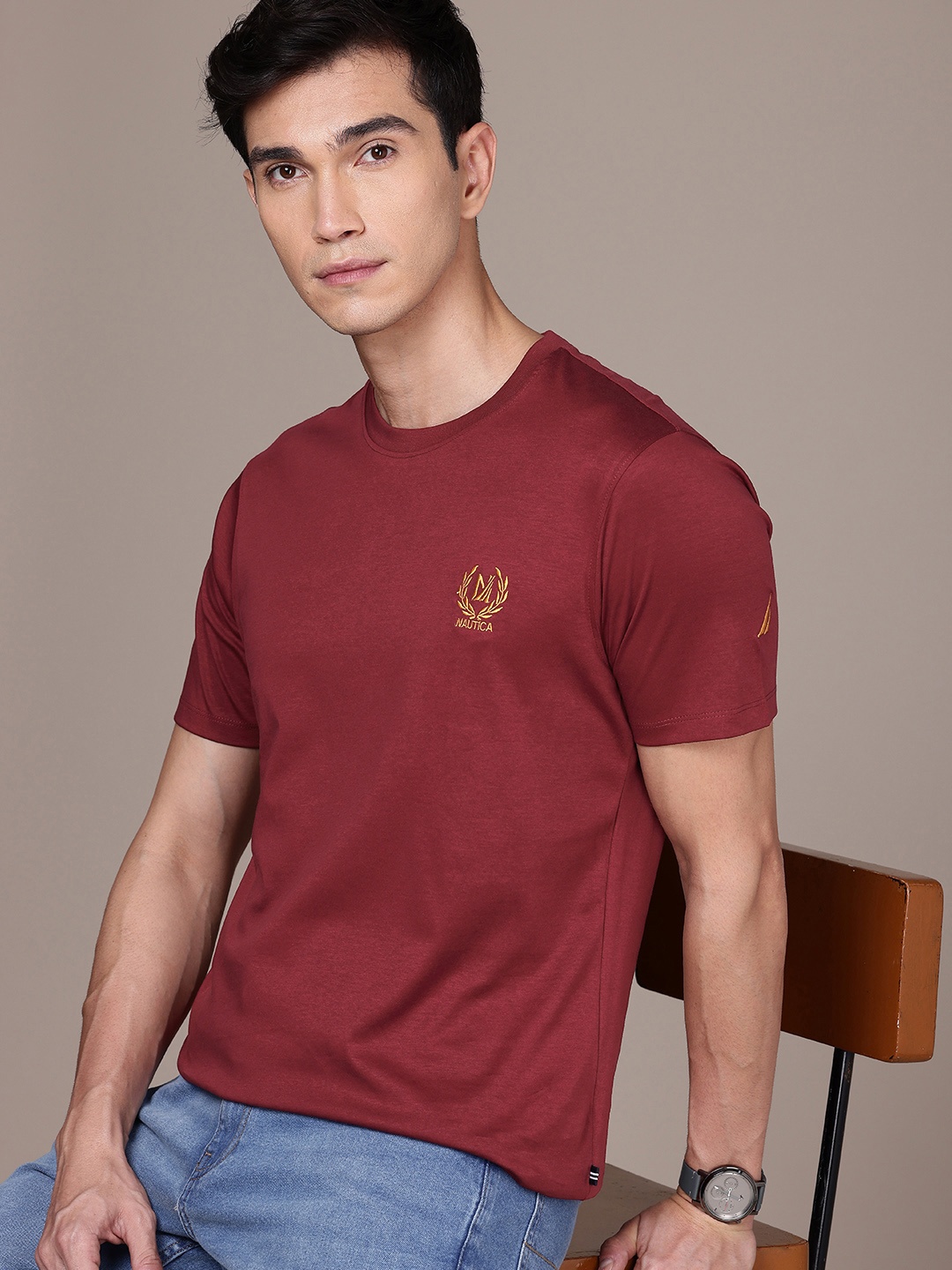 

Nautica Pure Cotton T-shirt, Maroon