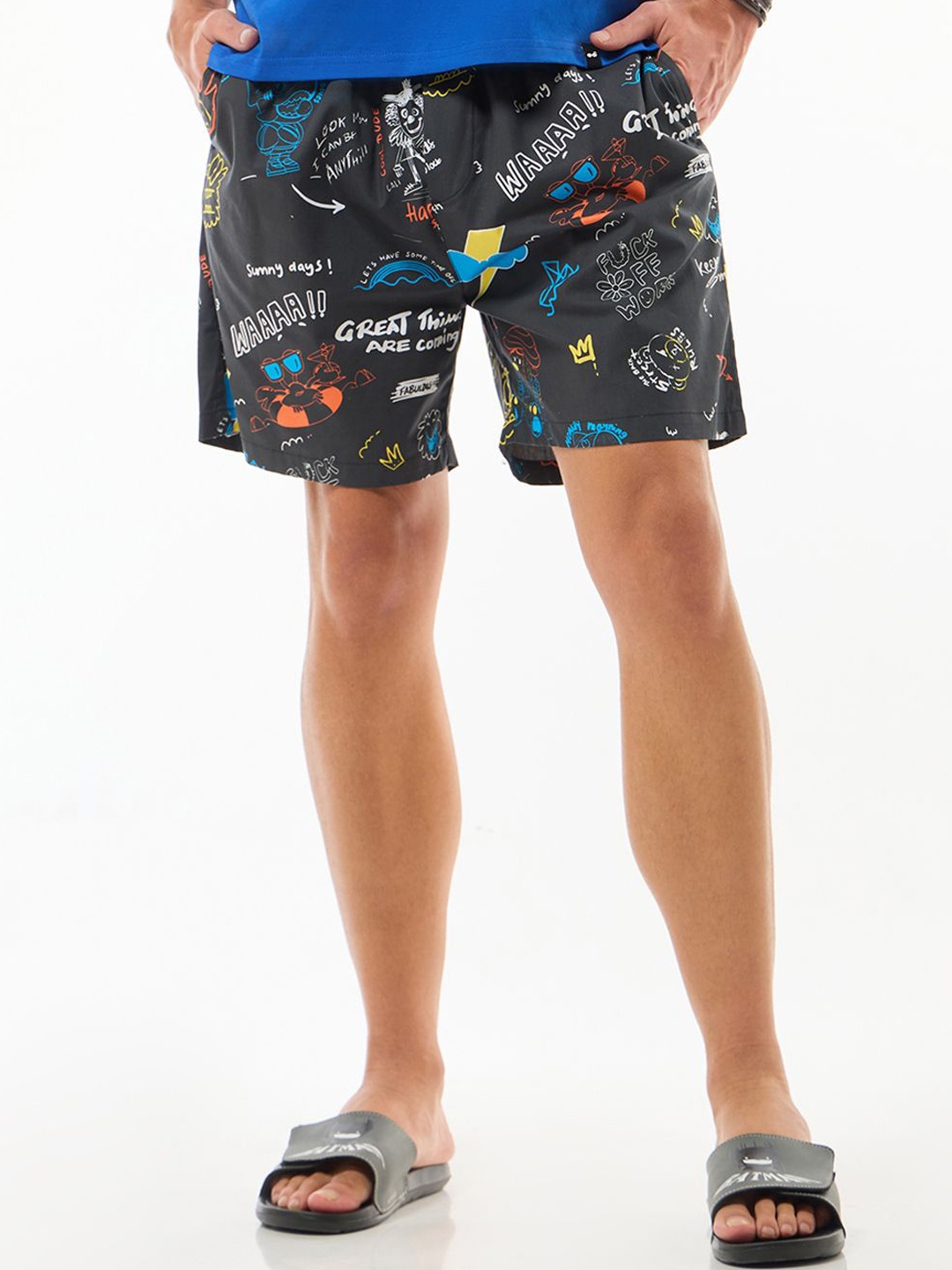 

Bewakoof Men's Black All Over Printed Boxers