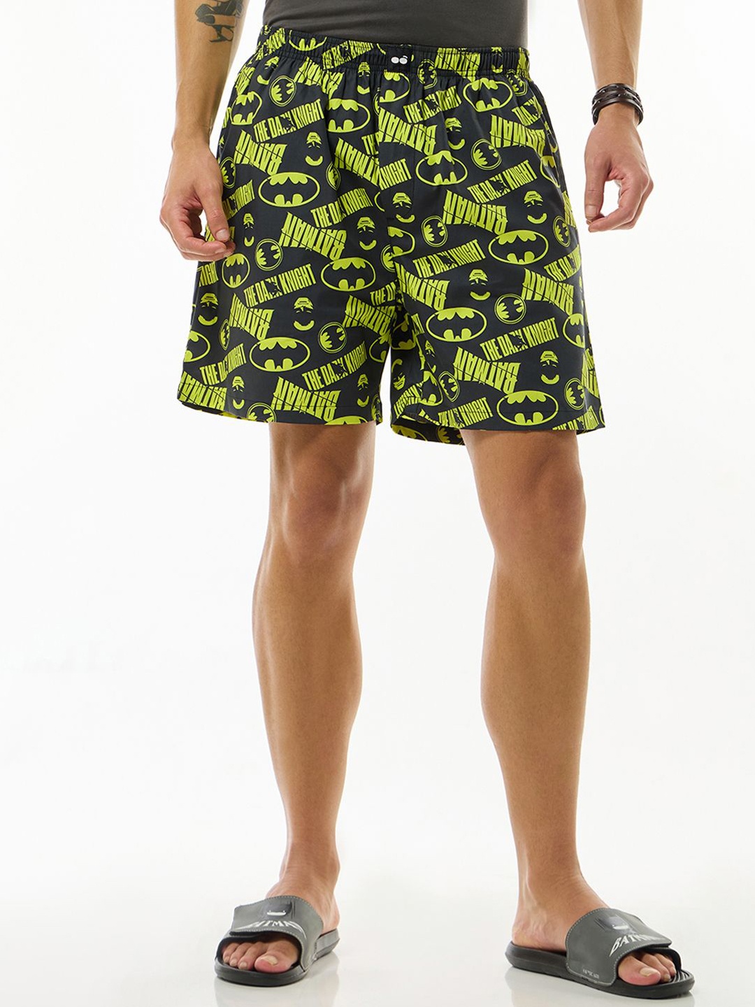 

Bewakoof Pure Cotton Printed Boxers, Black